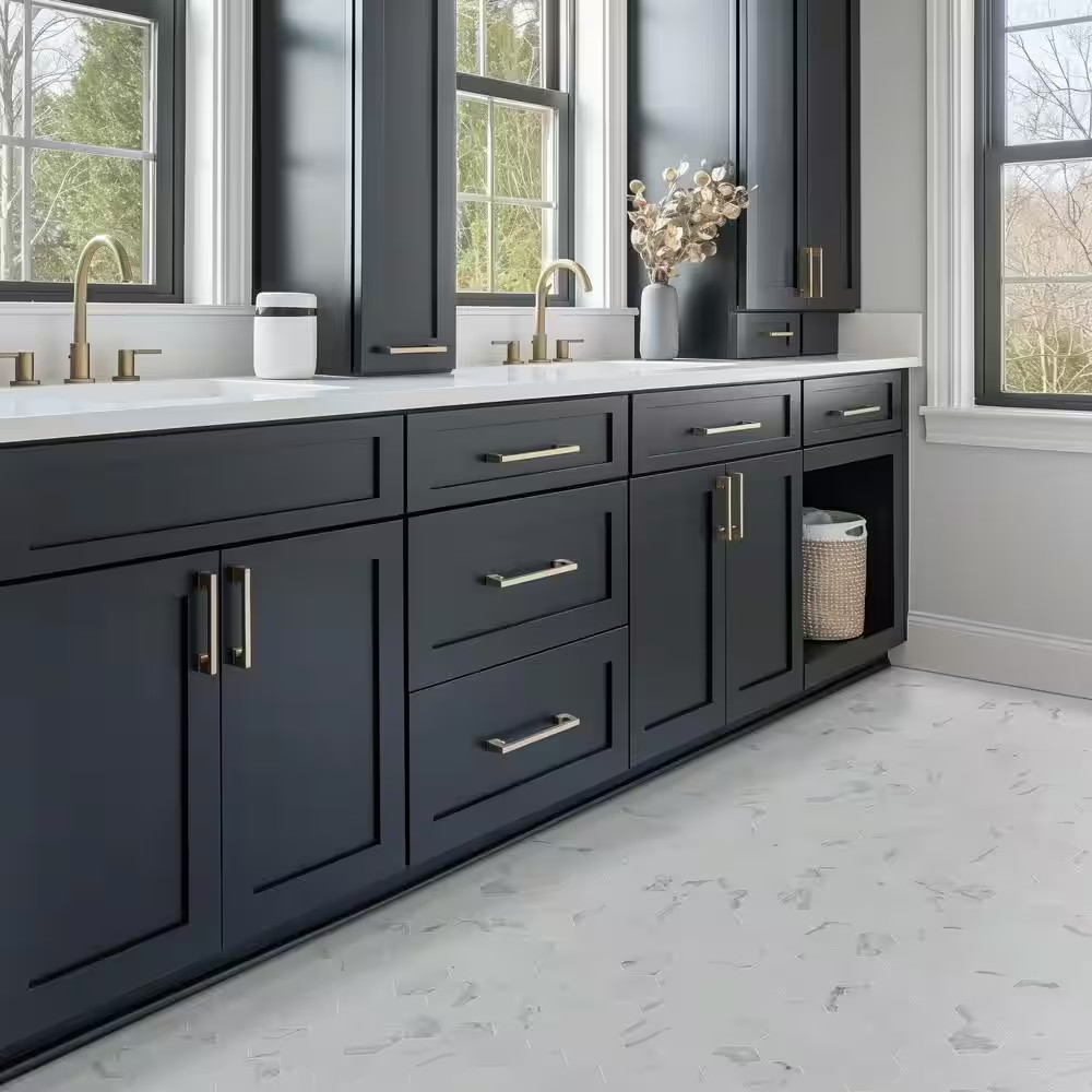 Carrara 12 In. X 12 In. Polished Porcelain Mesh-Mounted Mosaic Floor and Wall Ti