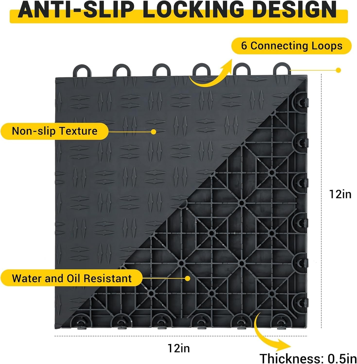 Garage Floor Tiles Interlocking 12×12 in 100 Pack Garage Flooring Tiles