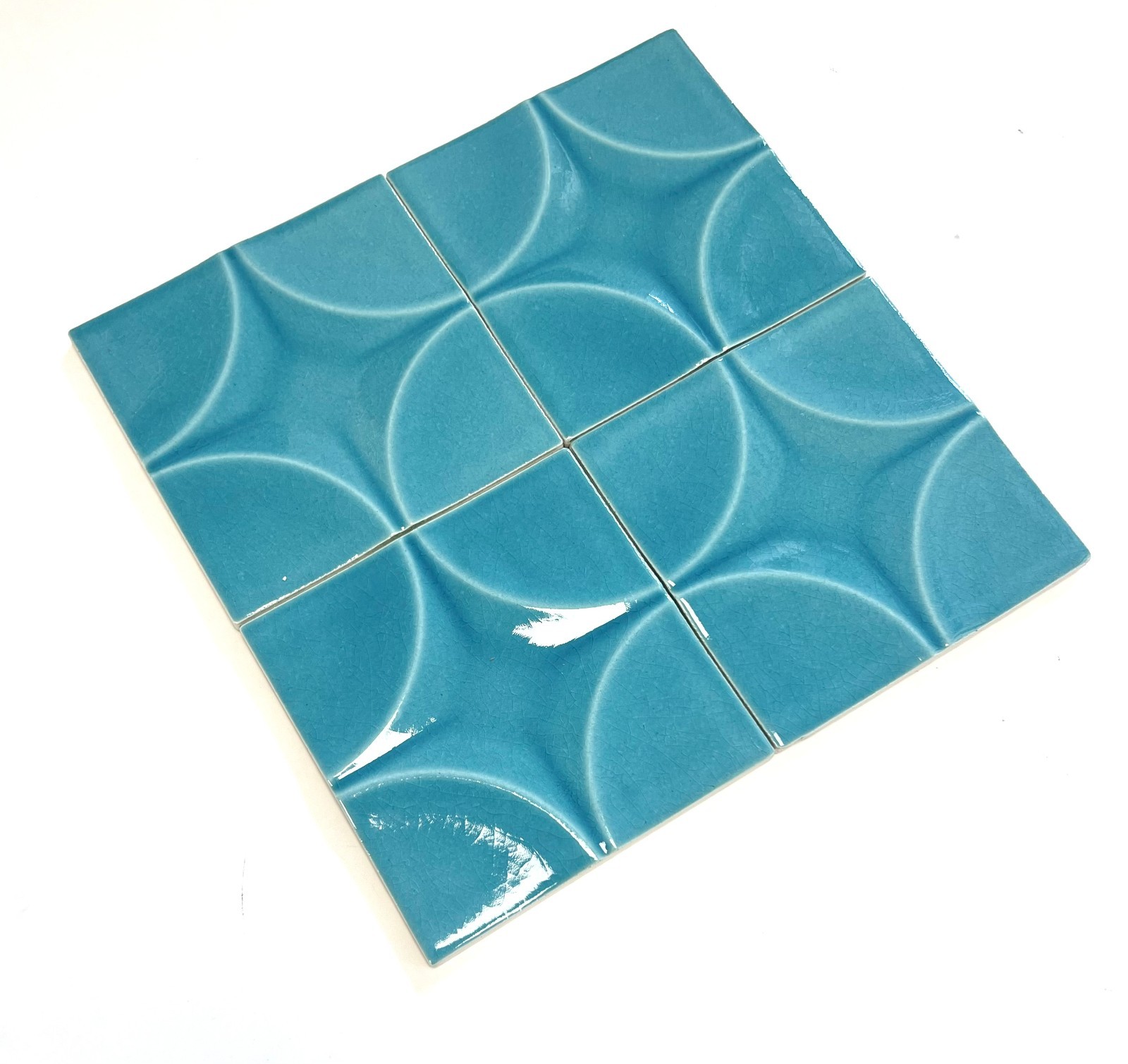 4×4 Wedgwood Virginia Crackle Blue Star Shaped Decorative Ceramic Wall (1 SF)