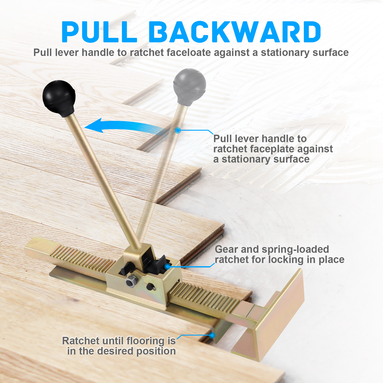 Flooring Jack Ratcheting Wood Floor Clamp Tool Hardwood Plank Jack Installation