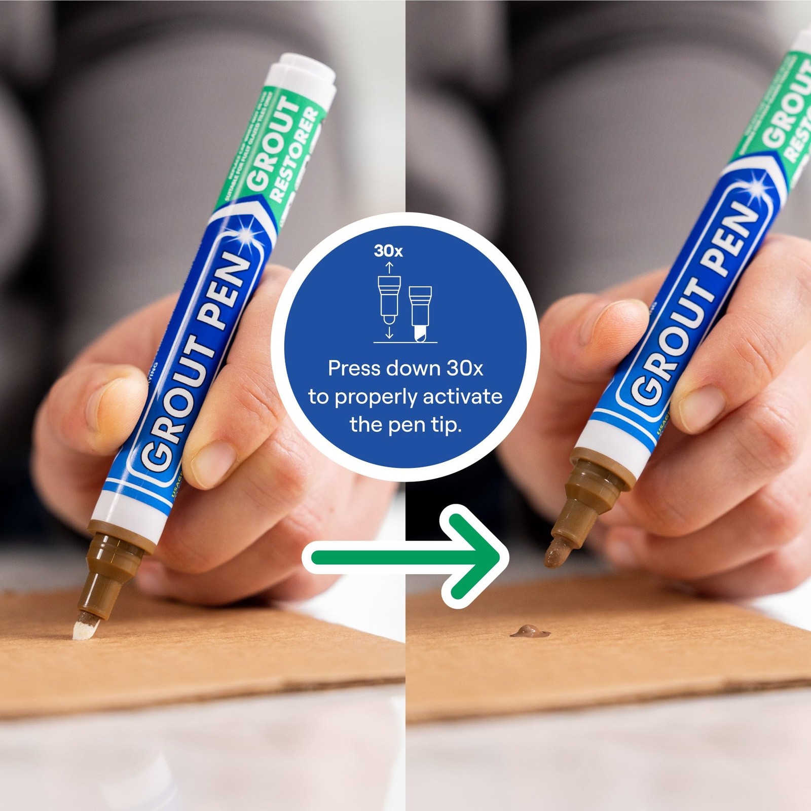 Grout Pen Brown Tile Paint Marker: Waterproof Paint, Narrow Tip