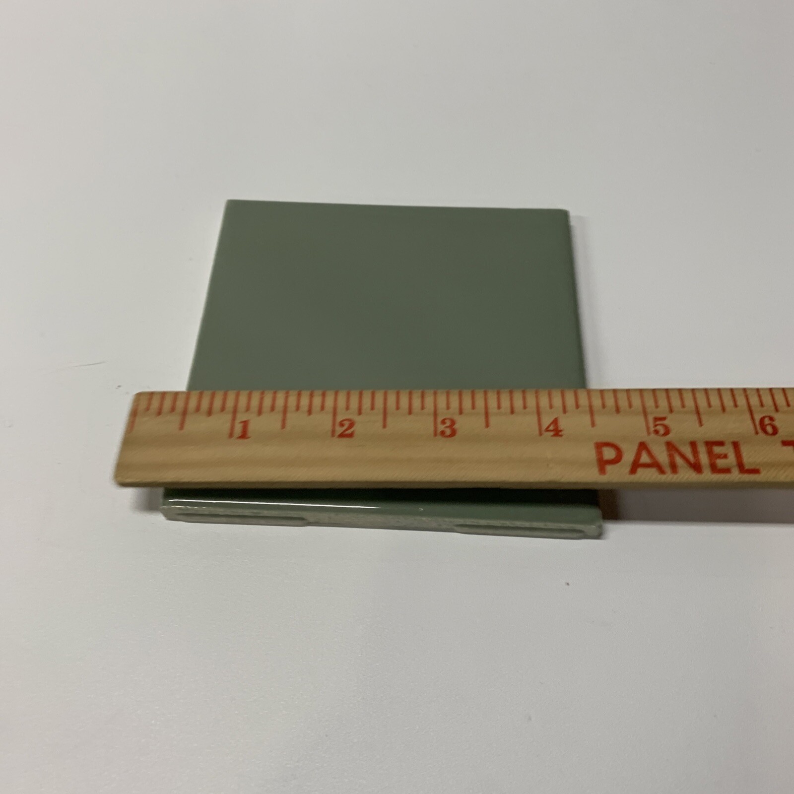 Sage Green Ceramic Tile 4 1/4 Vintage FT Mid Century Modern 4×4 Off Green