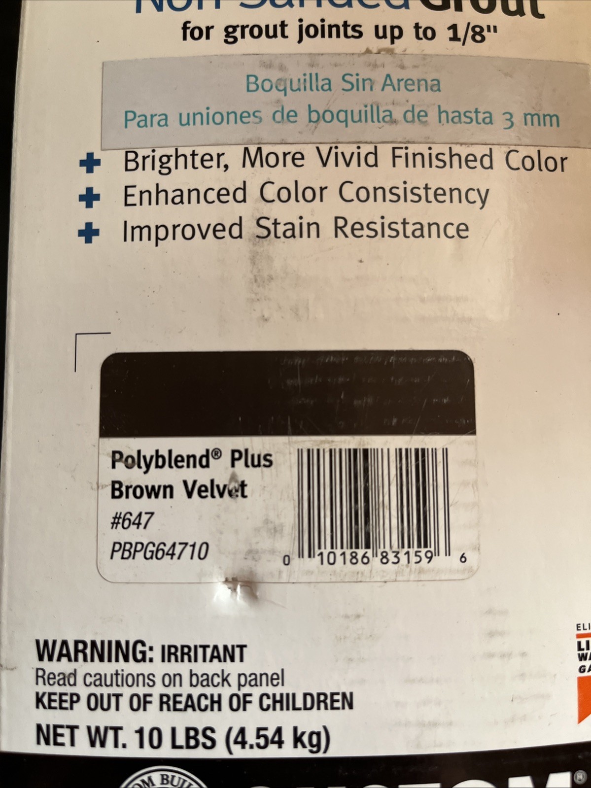 Custom Building PolyBlend Plus Non-Sanded Grout 10 lbs Brown Velvet 647
