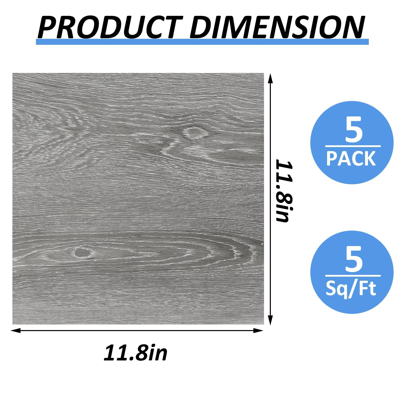 Akolafe 5 Sheet Vinyl Flooring 12 X 12 Peel And Stick Floor Tile Waterproof