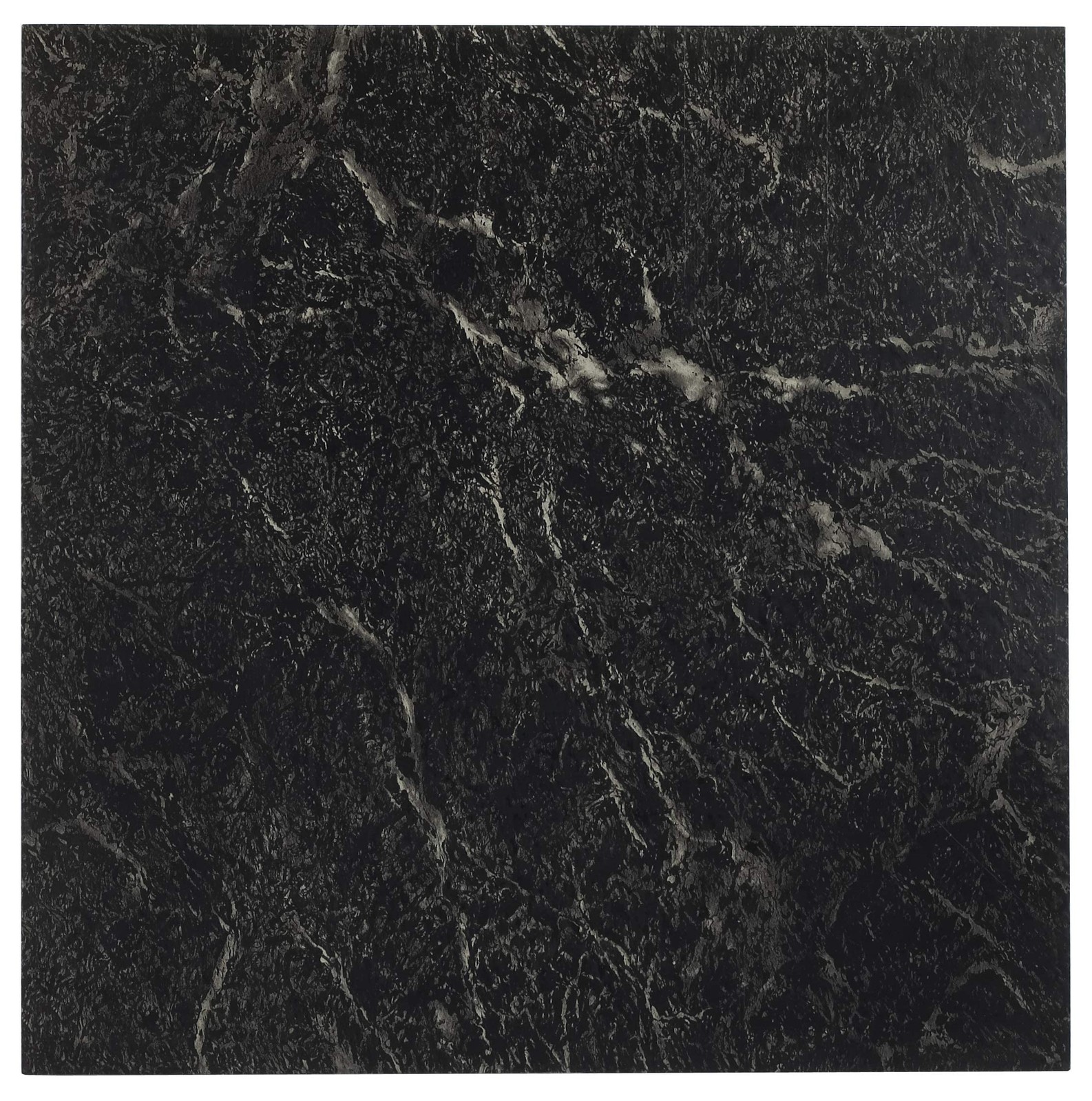 Sterling Self Adhesive 12-Inch Vinyl Floor Tiles, 20 Tiles – 12″ x 12″, Black…