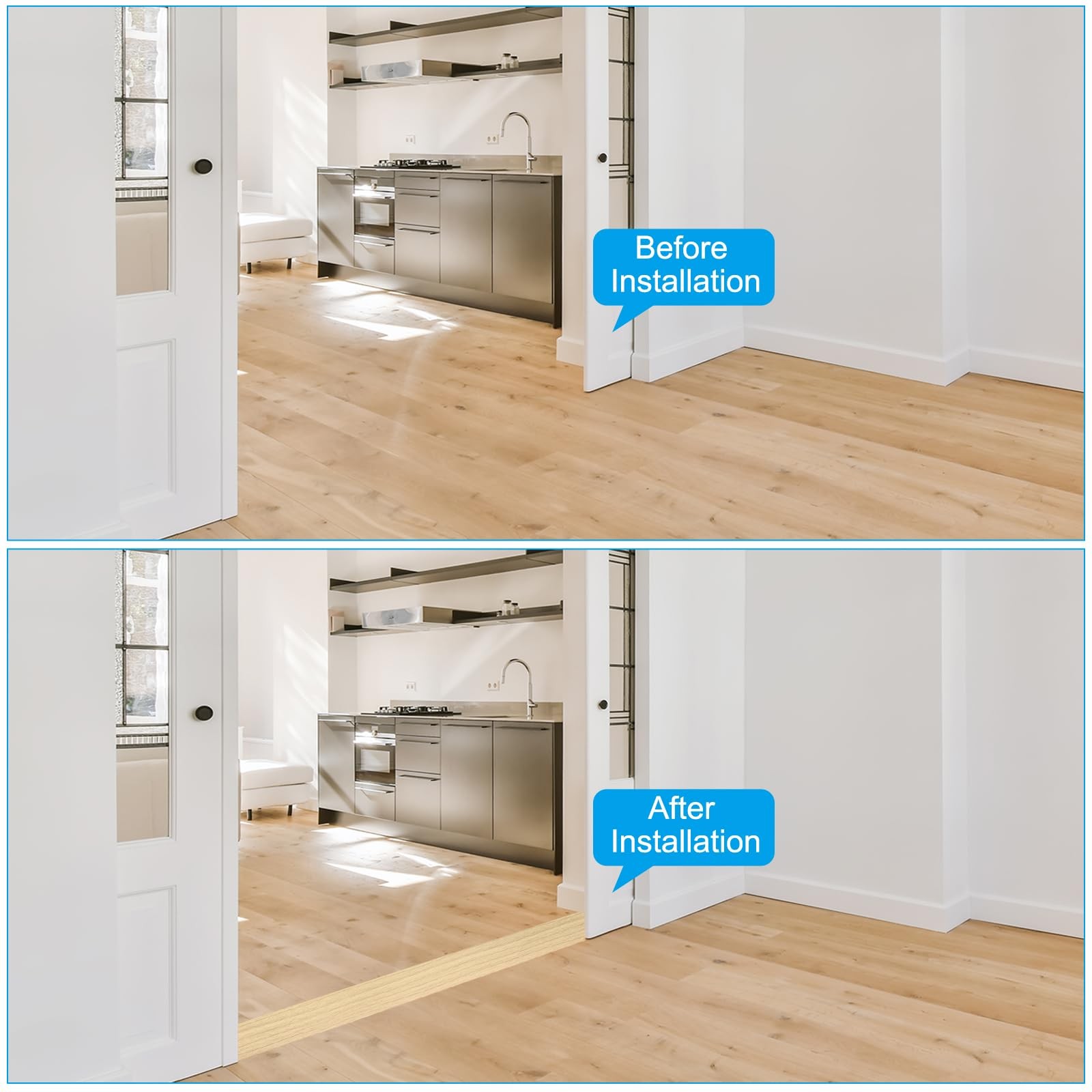 PATIKIL Self Adhesive Floor Transition Strip 20 ft x 2″ Vinyl Flat Divider Floor