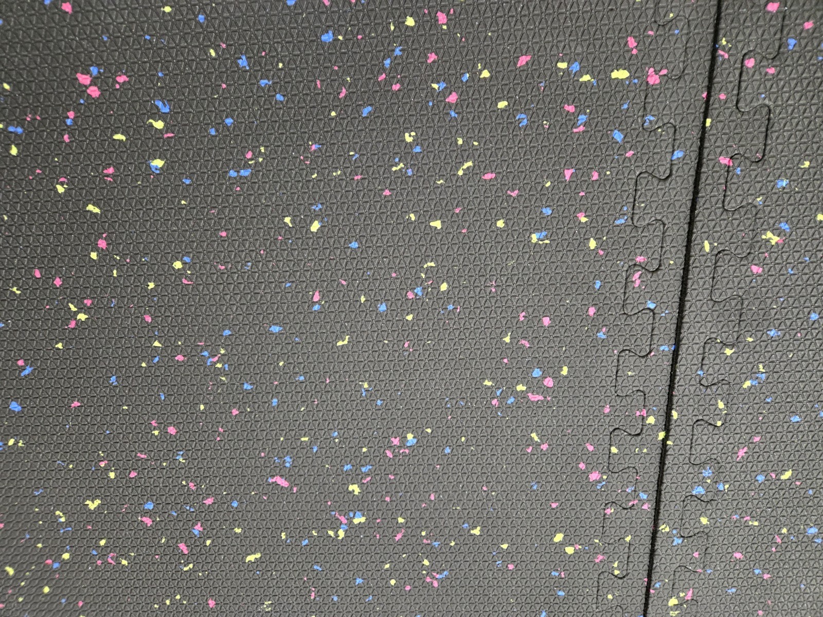 Norsk Multi Purpose Floor Tiles 12 Pack Black with Multi Colors Paint Dots (38D)