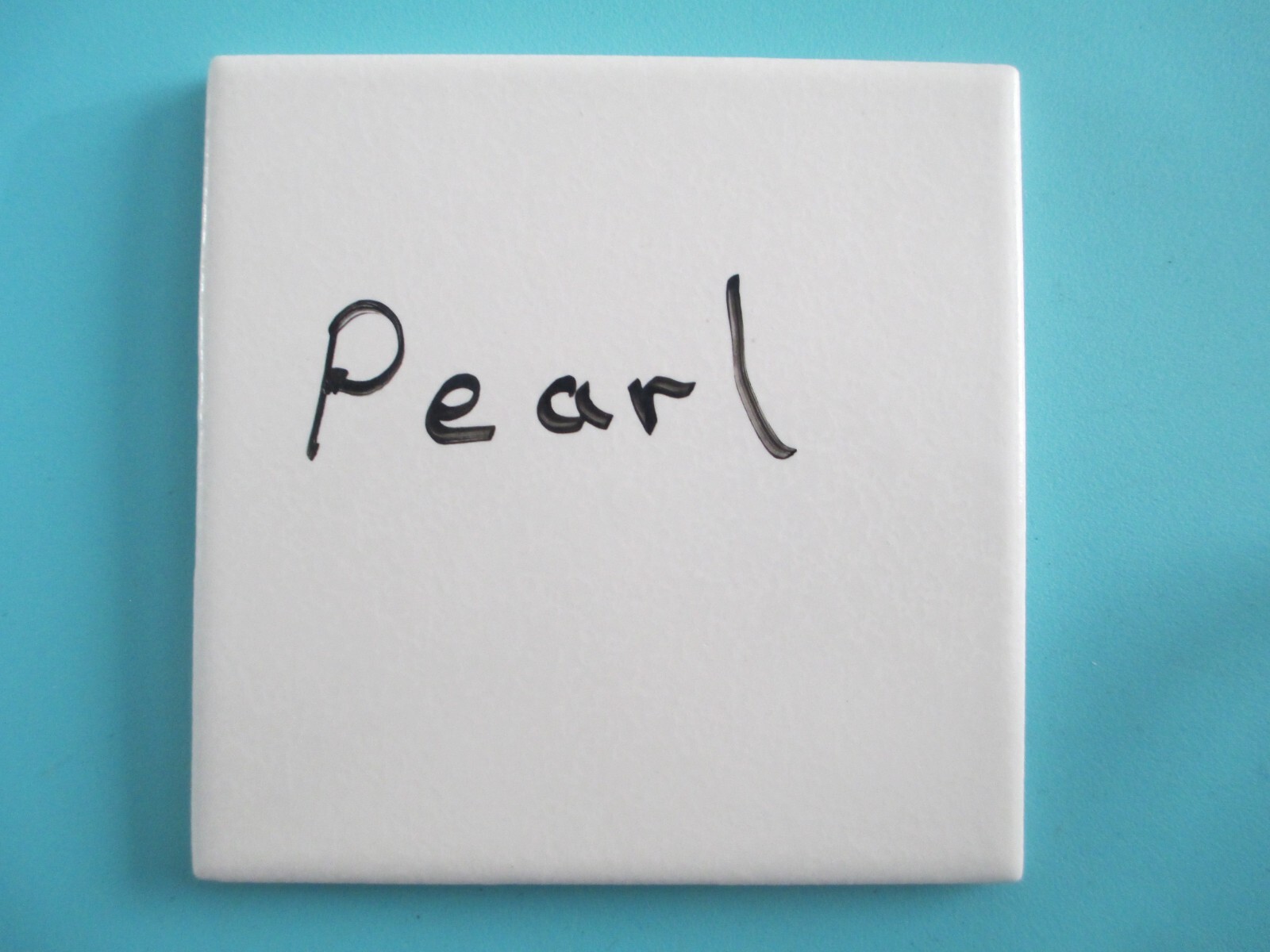 VINTAGE PEARL WHITE ETCHED GLOSS CERAMIC WALL TILE SQUARE 4-3/8″ X 4-3/8″