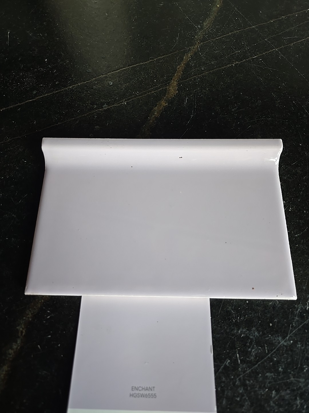 Vintage 6 1/8″ X 3 7/8″ Cove Base Light Lavender Tile NOS Robertson