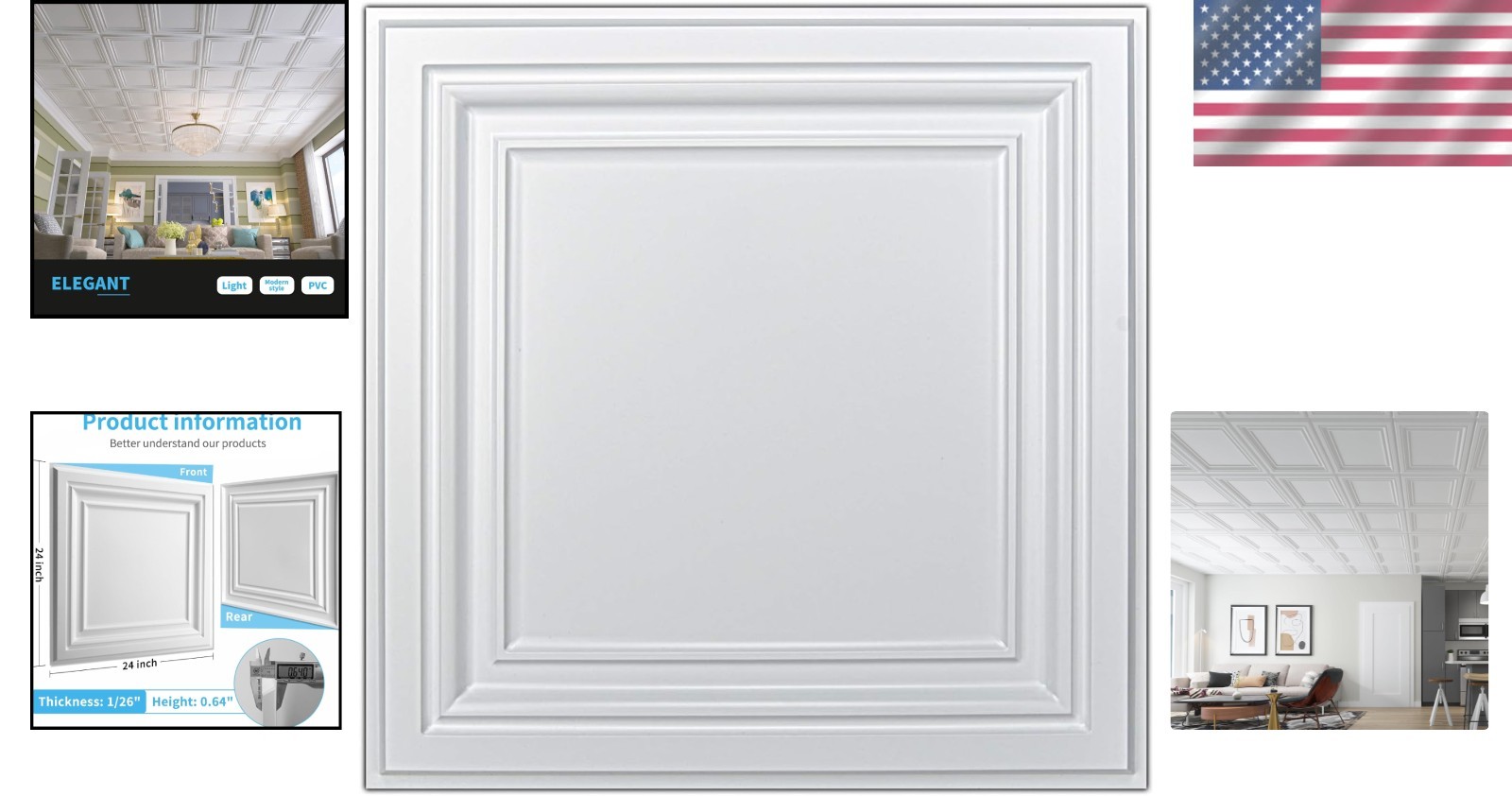 Easy Install White PVC Ceiling Sheets – 12 Pack