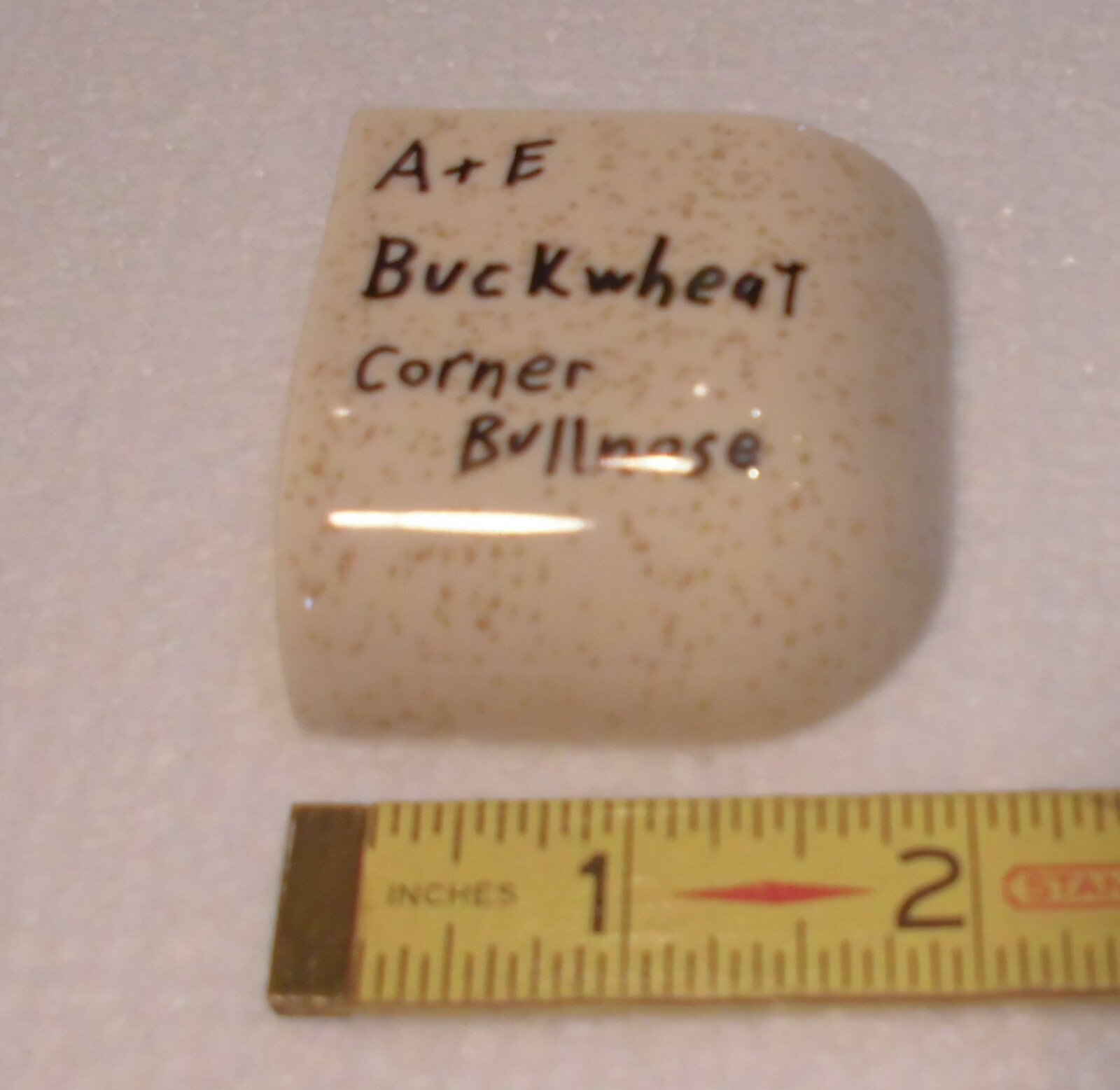 1 pc. Buckwheat Ceramic Bullnose Outside Corner Tile 2″ X 2″ American Olean
