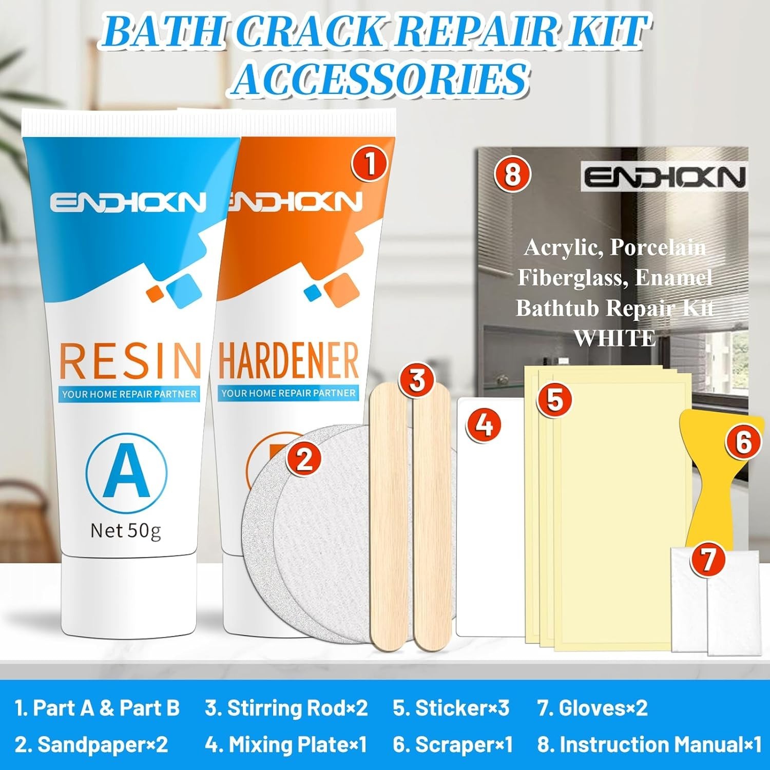 Bath Repair Kit White, Enamel, Porcelain, Acrylic, Fiberglass, Ceramic Sink, …