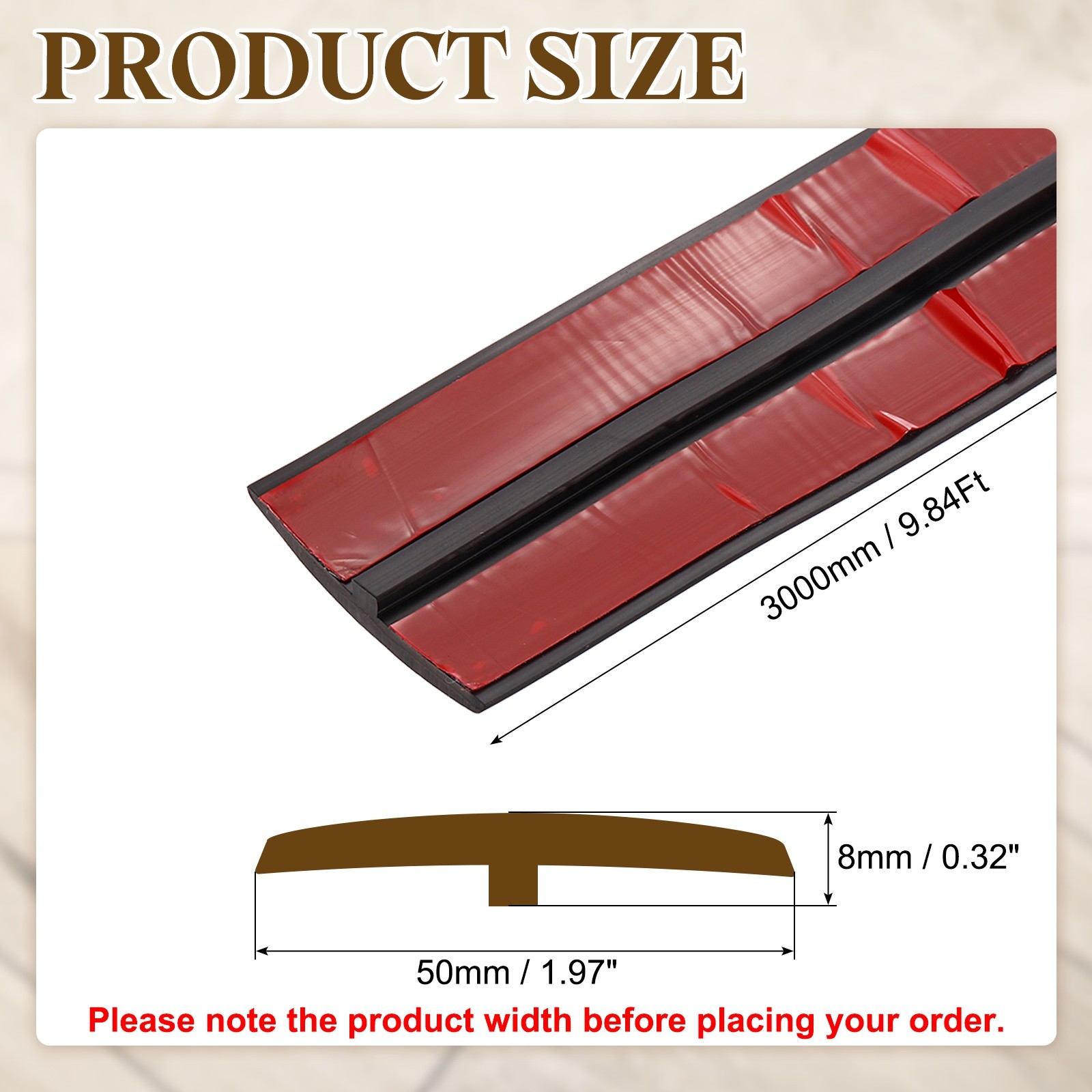 T-Molding Transition Strips 9.84 Ftx1.97″ Vinyl Flooring Edging Trim Black