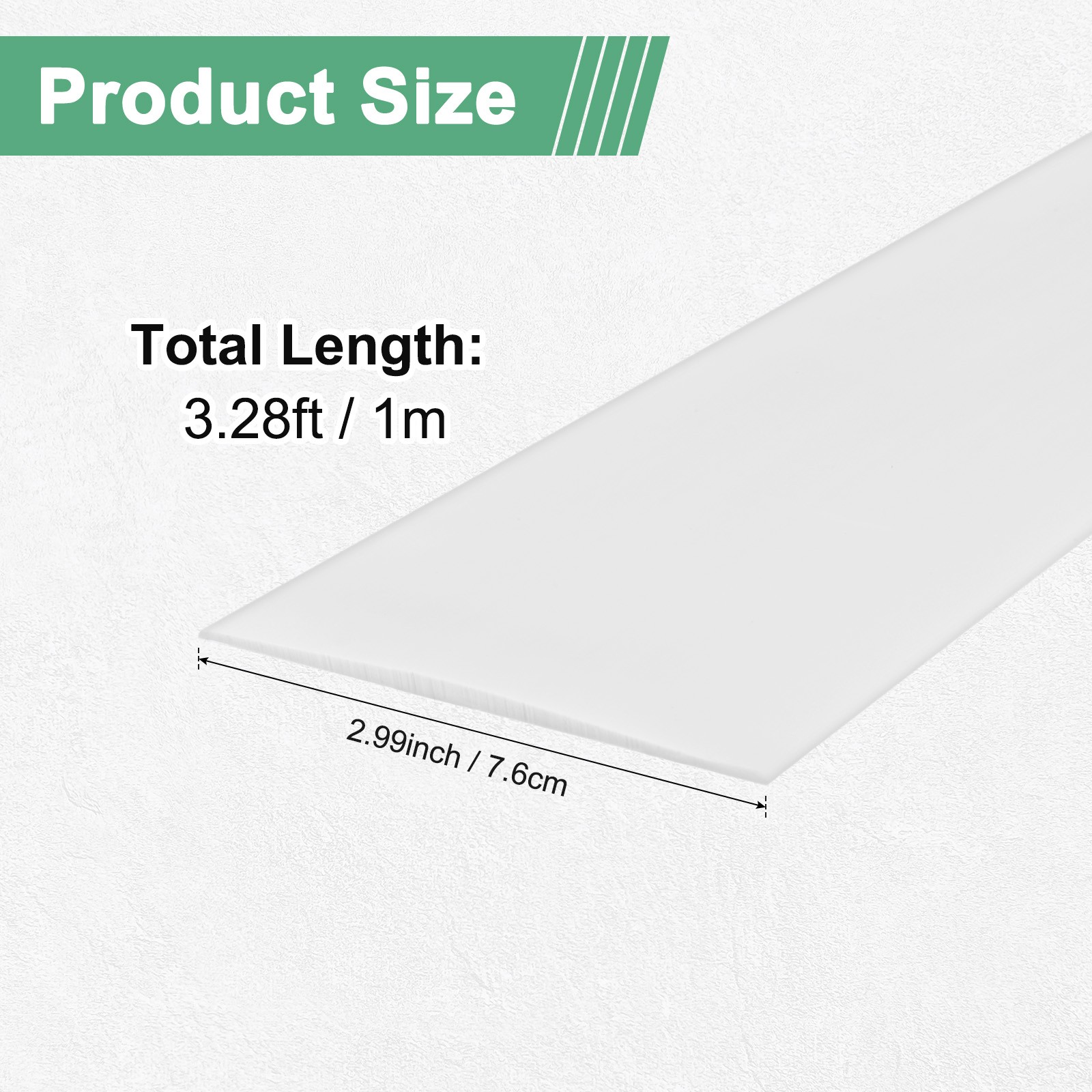 Transition Strip, 3.28FTx2.99Inch(1mx7.6cm) Floor Strip [White]