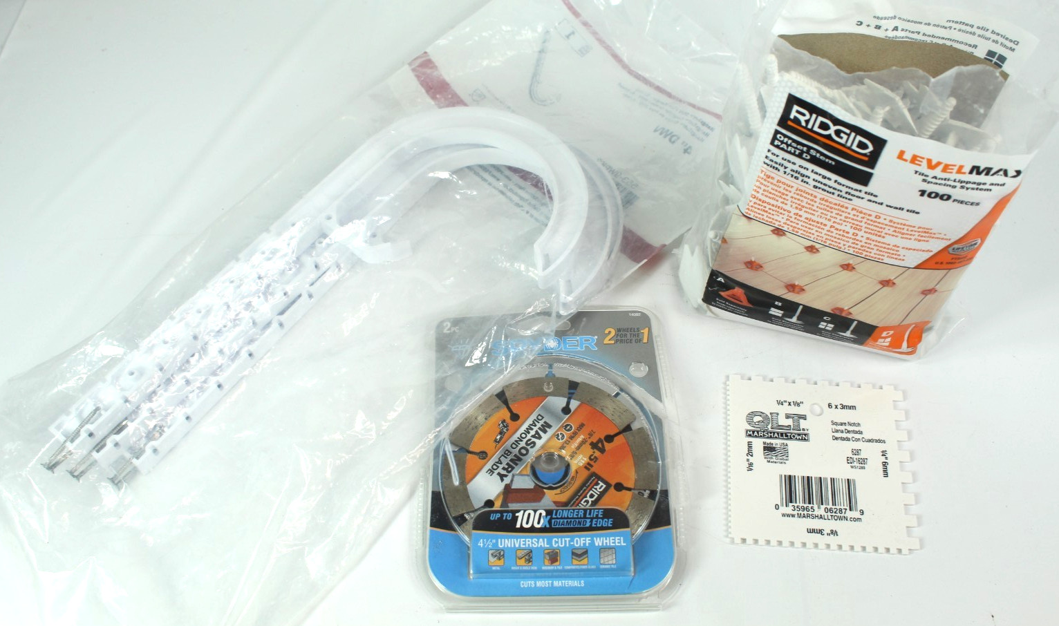 Tile Layers Lot Ridgid Offset Stems, Masonry Diamond Blade, QLT Square Notch