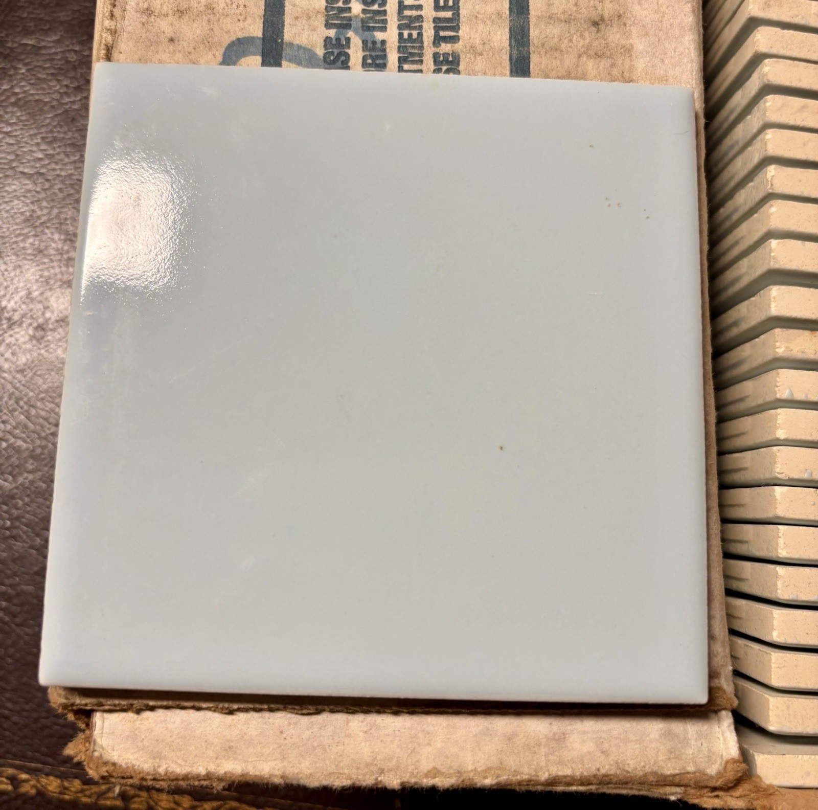 Florida Tile Color 61 Sky Blue Size 4 3/8 New Old Stock!Retired RARE 1970s Retro