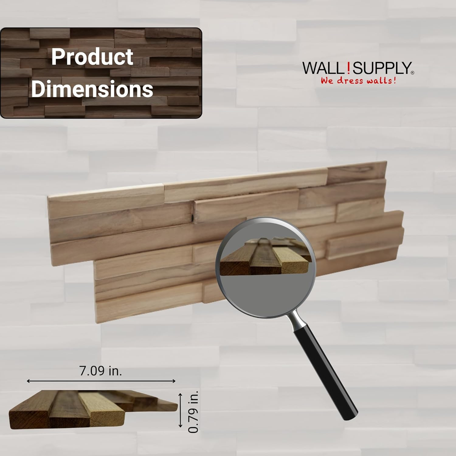 Reclaimed Teak 3D Wall Panels – Easy DIY Home Decor for Any Room – 10 Pack
