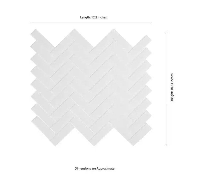 MSI Retro Herringbone Bianco 11″ x 12″ Porcelain Mosaic Tile (13.8 sq. ft. case)