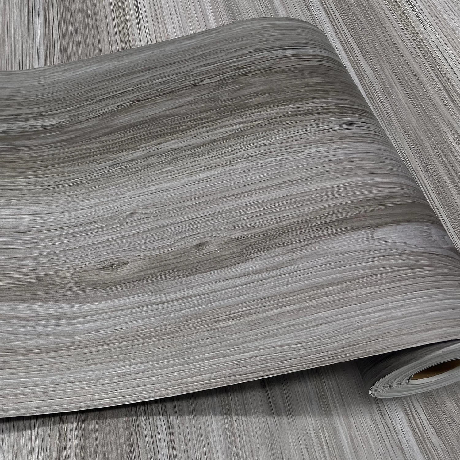 Wood Grain Peel Stick Floor Tile – 11.8″ Wide Roll, Waterproof, Non-Slip, Vinyl