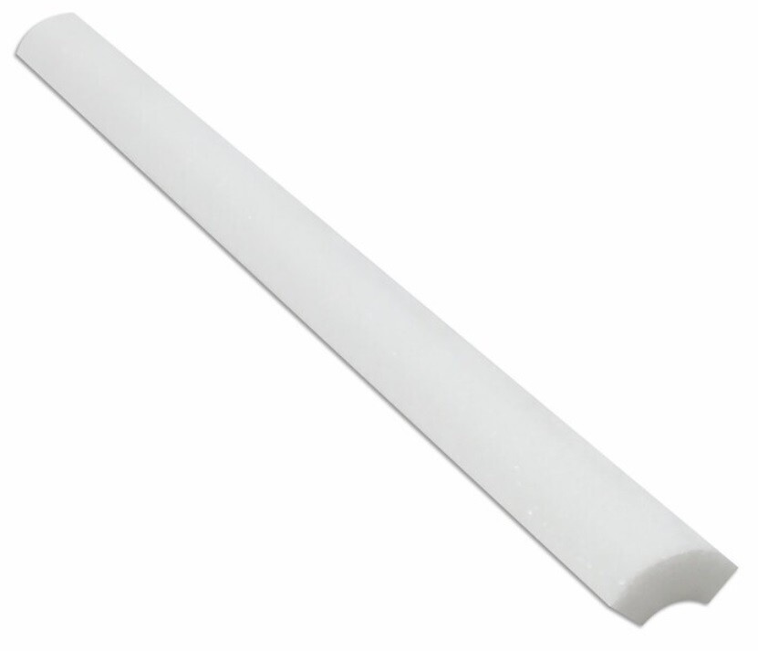 THASSOS WHITE MARBLE HONED QUARTER – ROUND TRIM MOLDING 1″x12″