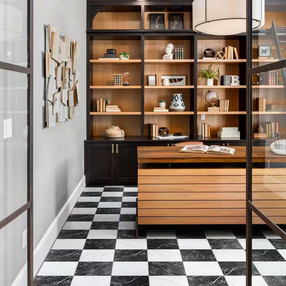 Merzoni Checker Ruzzini 17-7/8 In. X 17-7/8 In. Porcelain Floor and Wall Tile (1