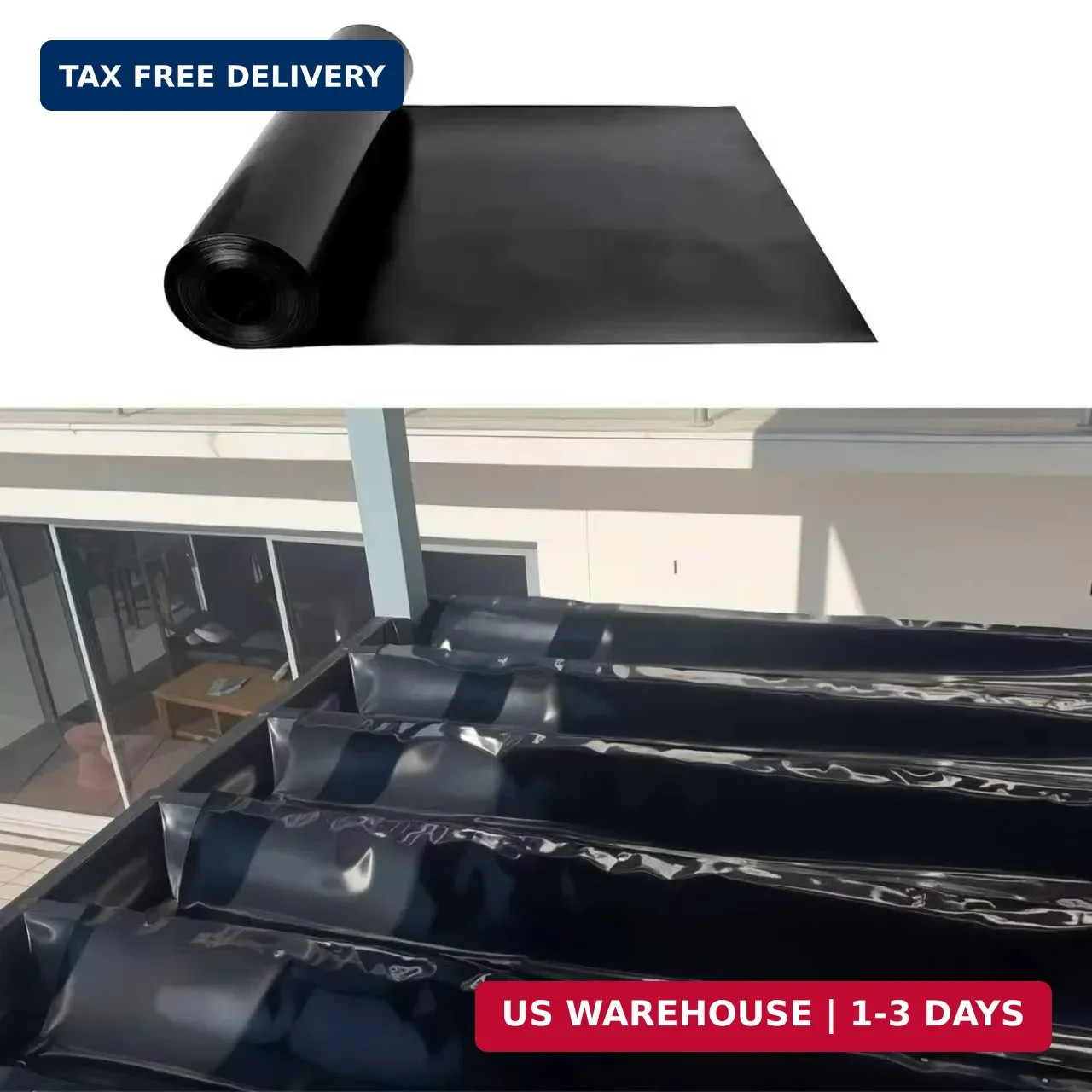 1PCS 50FT Black Waterproofing Membrane Black for Under Deck Drainage System, HDP