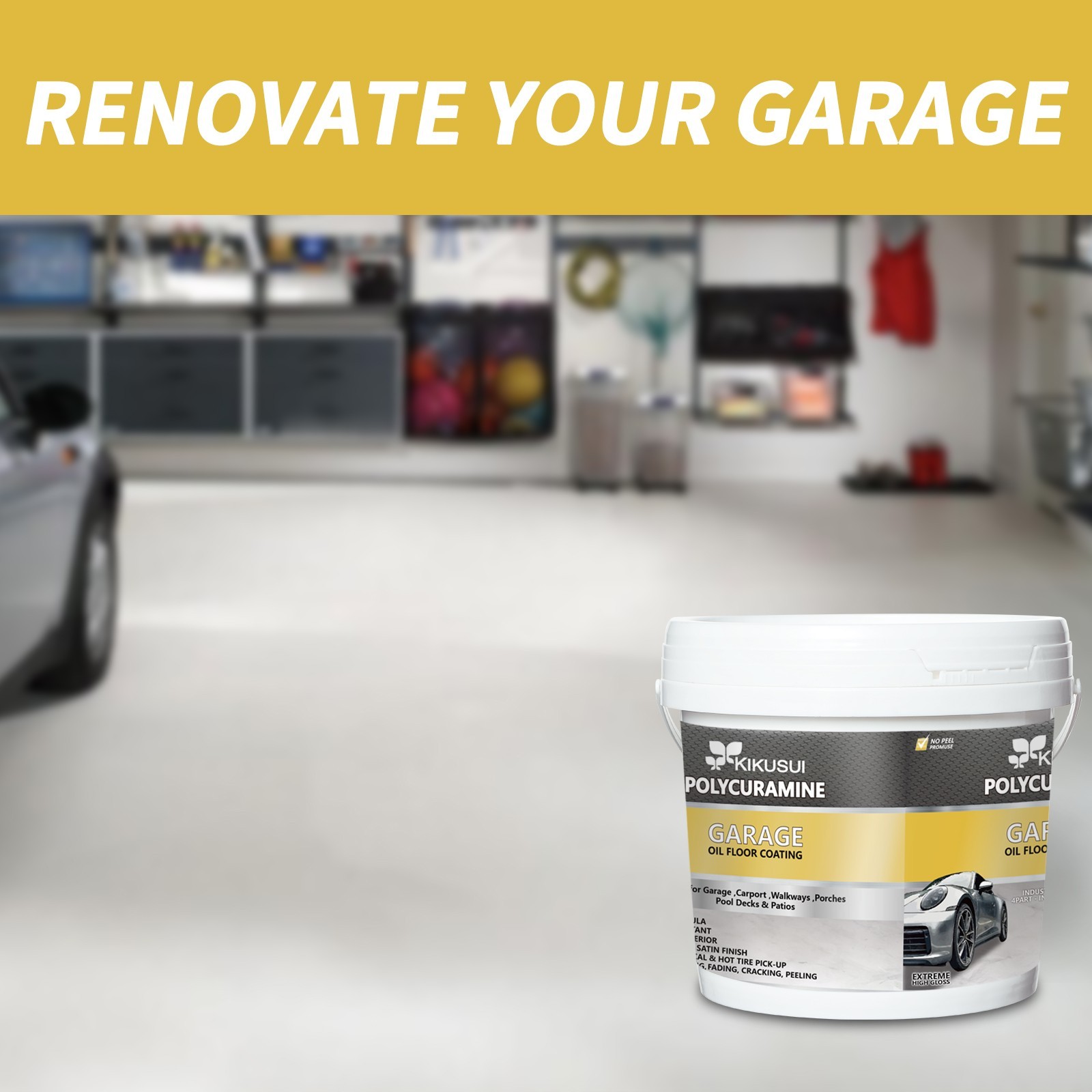 Epoxy Colored Sand Floor Paint 2.82Gal Self-Leveling Non-Slip Waterproof
