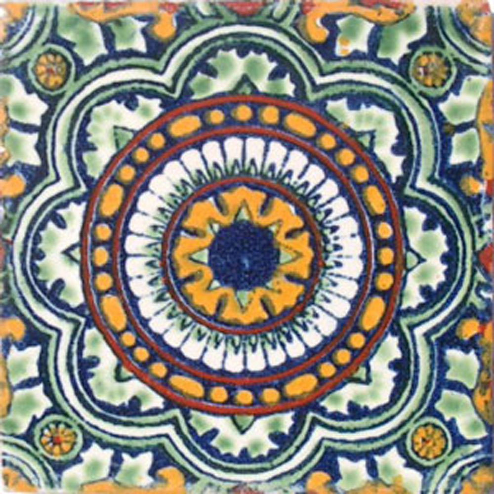 C#035)) MEXICAN TILE SAMPLE WALL FLOOR TALAVERA MEXICO CERAMIC HANDMADE POTTERY
