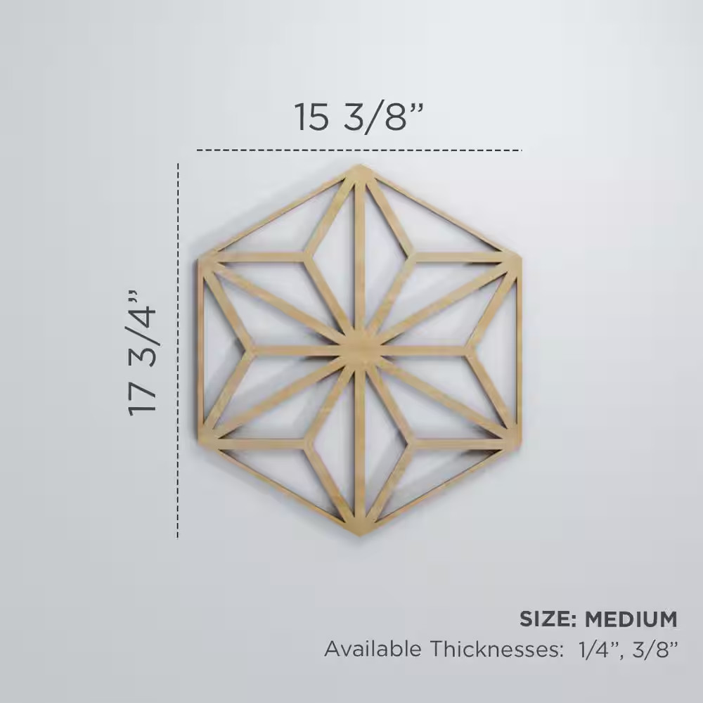 15 3/8 In. X 15 3/8 In. X 1/4 In. Red Oak Medium Hampton Decorative Fretwork Woo