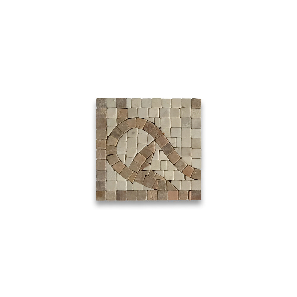 B0008CT Marble Mosaic Border Bathroom Accent Tile Vine Yellow 4×4 Tumbled