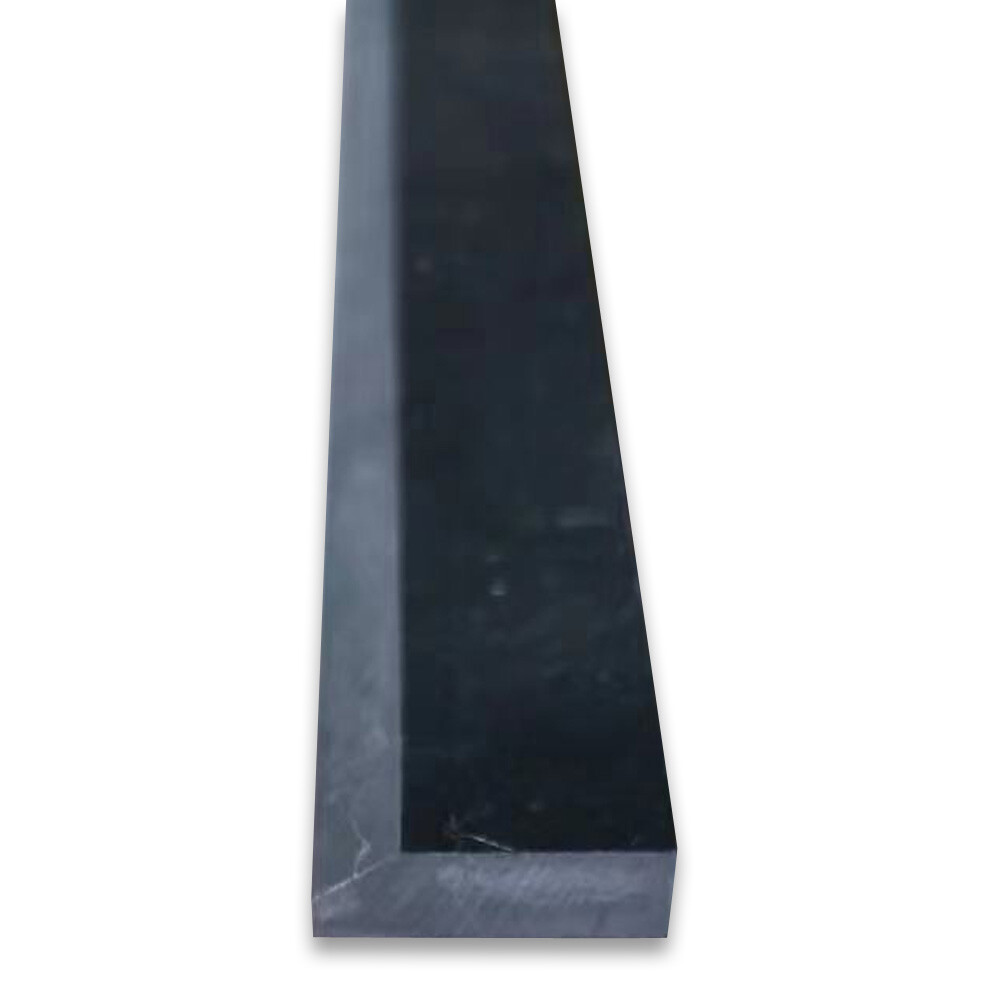 N19H Nero Marquina Black Marble Beveled Pencil Edging Trim Molding Honed
