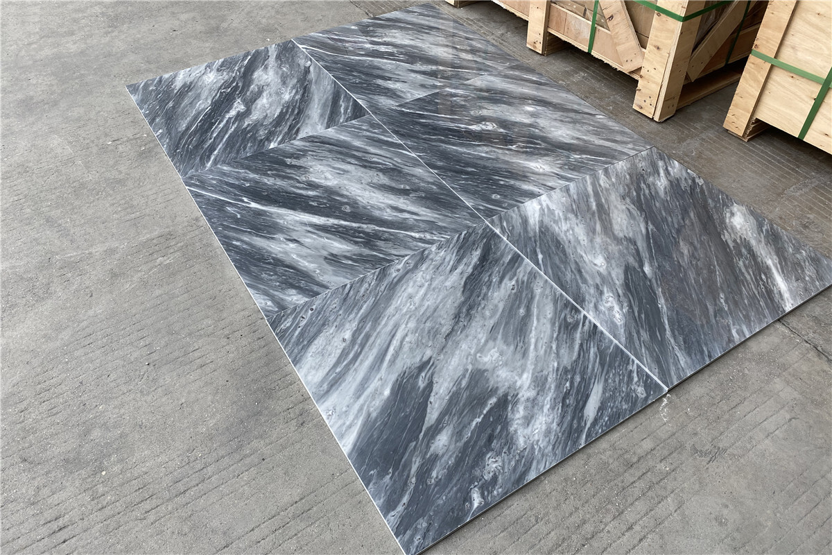 K46P 24×24 Bardiglio Gray Italian Marble Wall Floor Polished Tile
