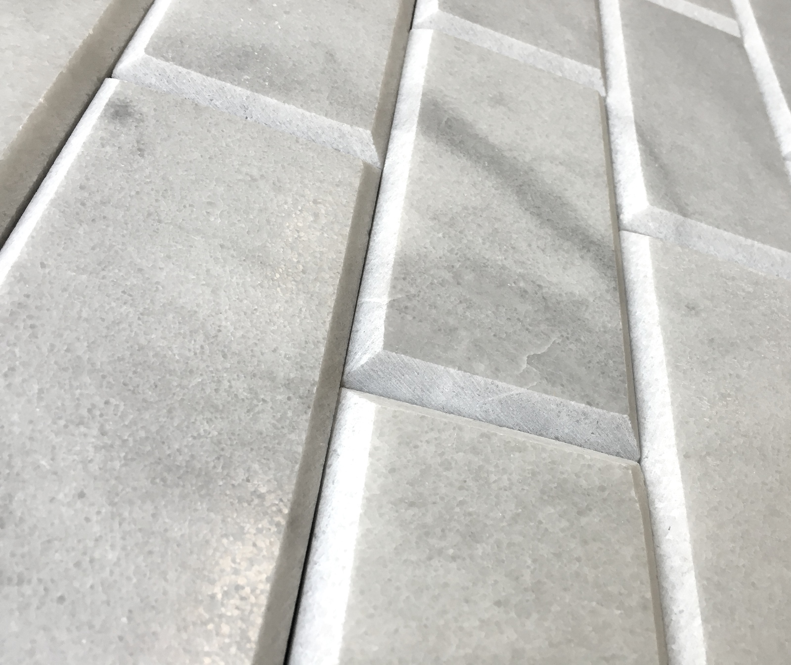 Gray Carrara 3×6 Honed Beveled Subway Marble Tile Kitchen Backsplash Wall Bath