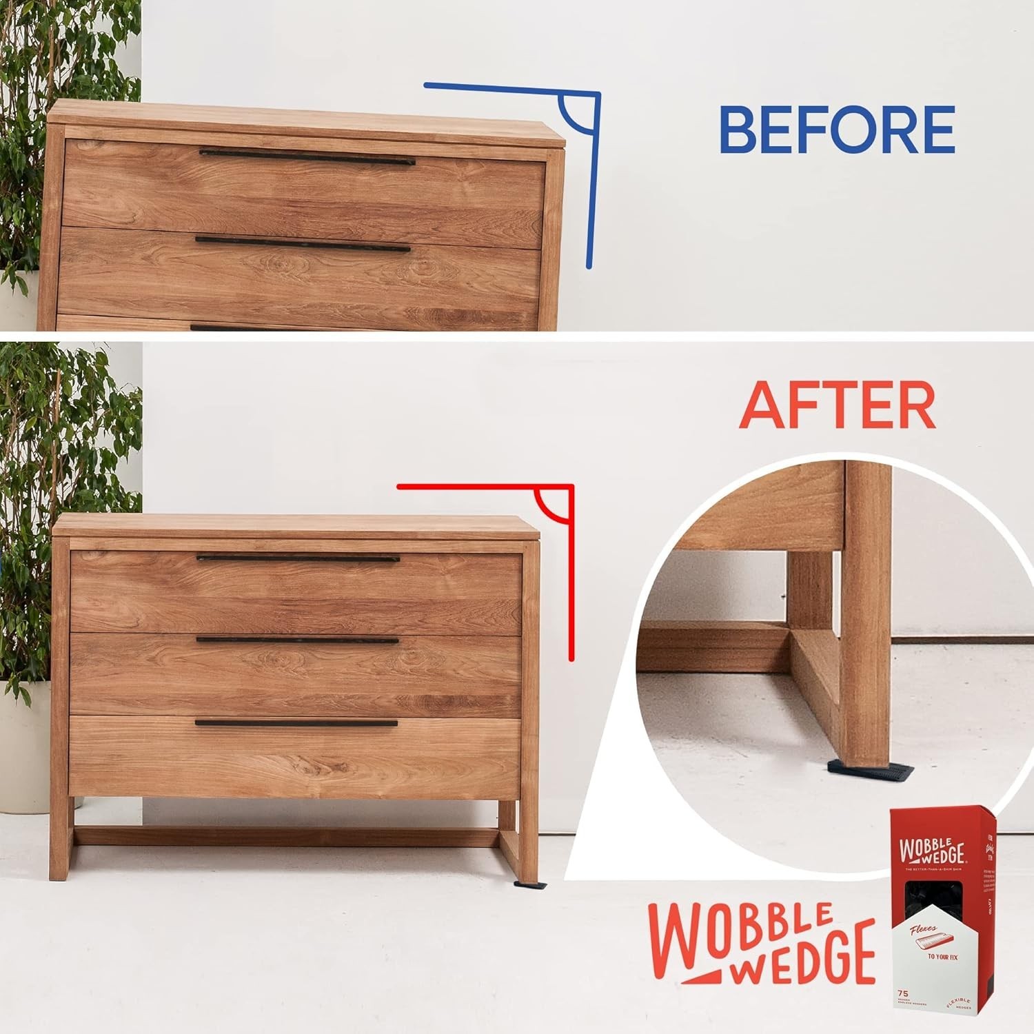 Wobble Wedges Plastic Shims Leveling Tools for Furniture Plates Home Improvement