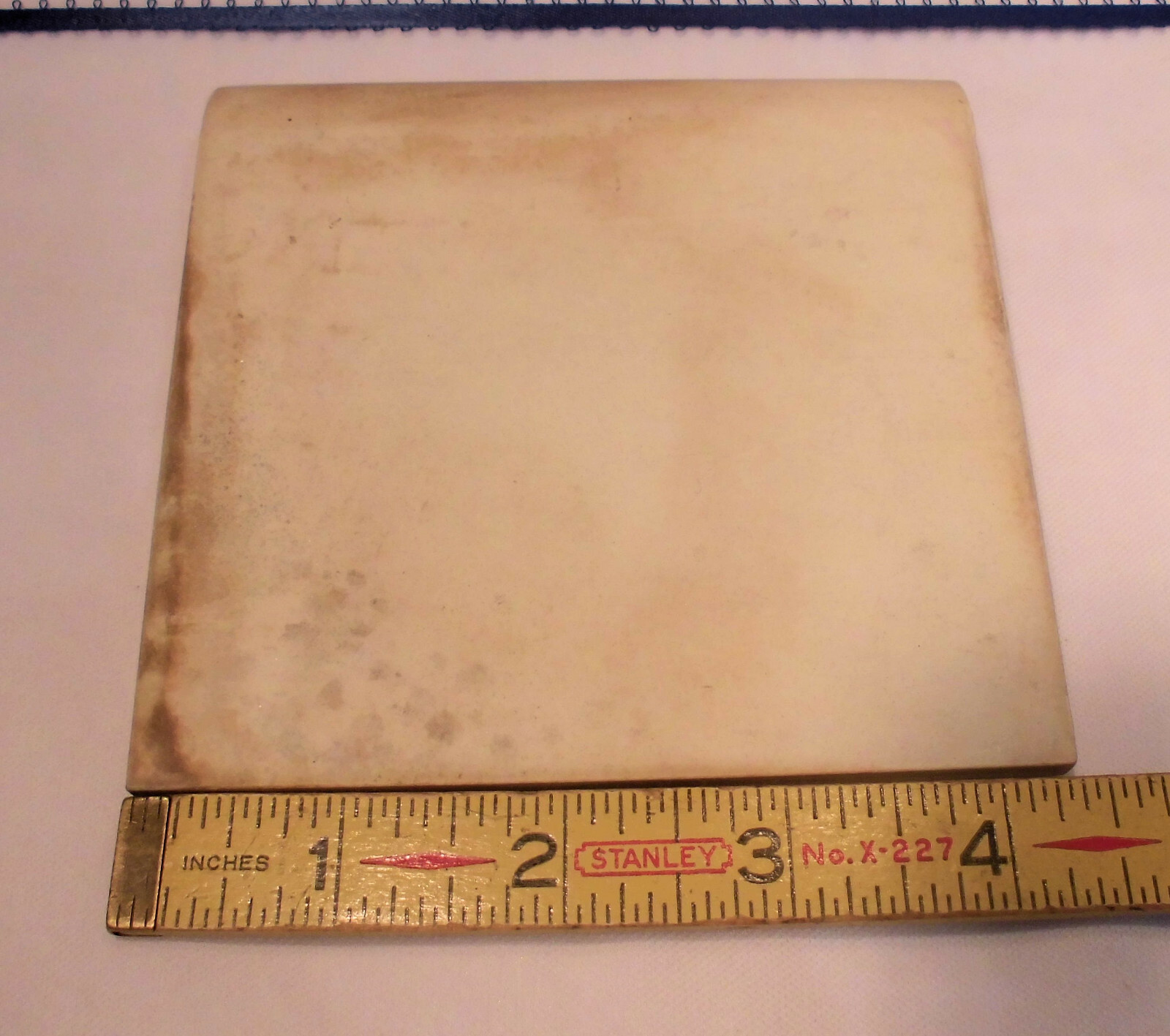 1 pc. Cove-Base Ceramic Tile *Shell Pink* 4-3/8″ Mid-State Co. Glossy; stack on