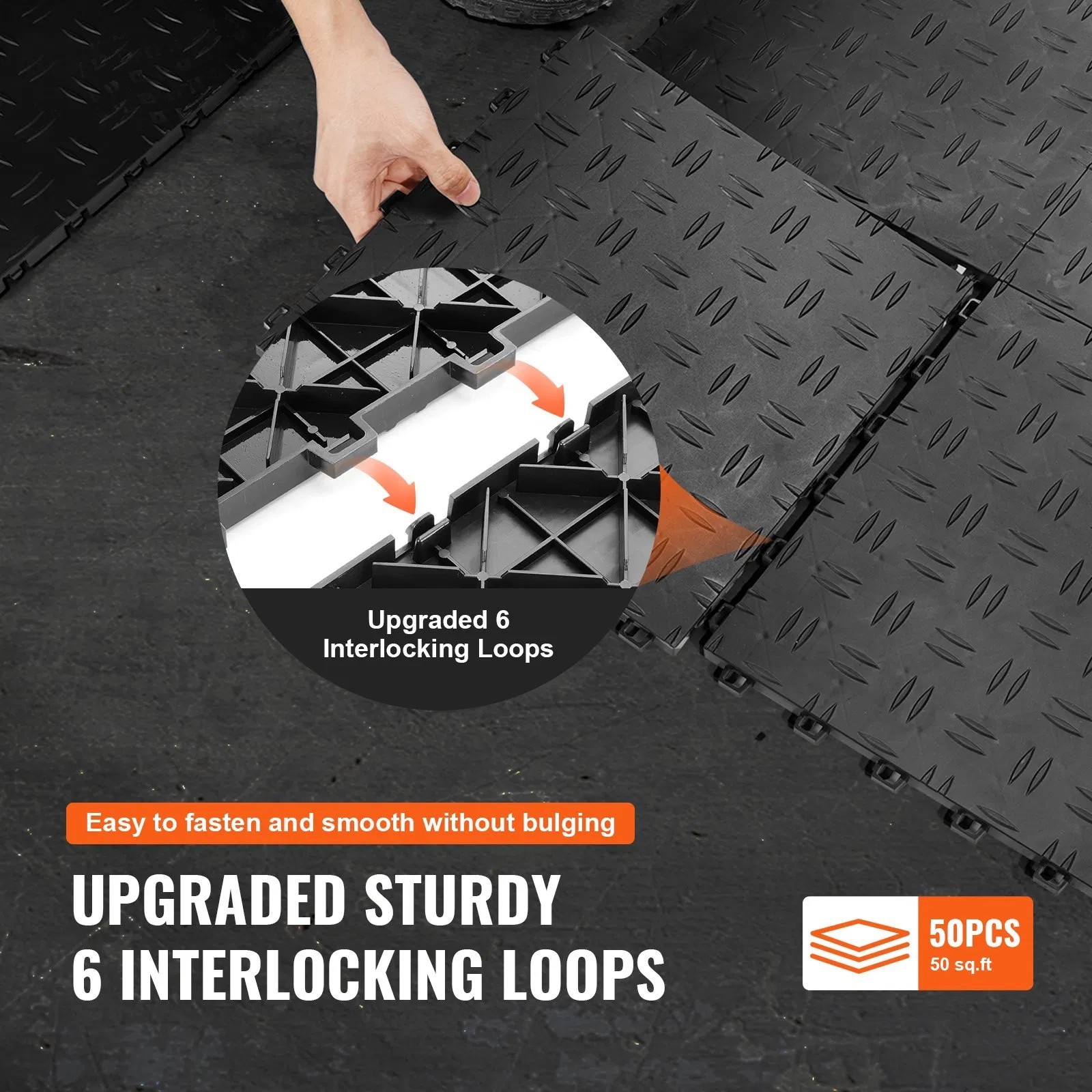 Garage Tiles Interlocking, 12 x 12 x 0.53 inch 50 Pack Garage Floor Covering