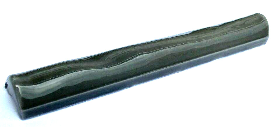 1″ x 6 Graphite Dark Gray Glossy Crackled Ceramic Pencil Molding Trim Chair Rail