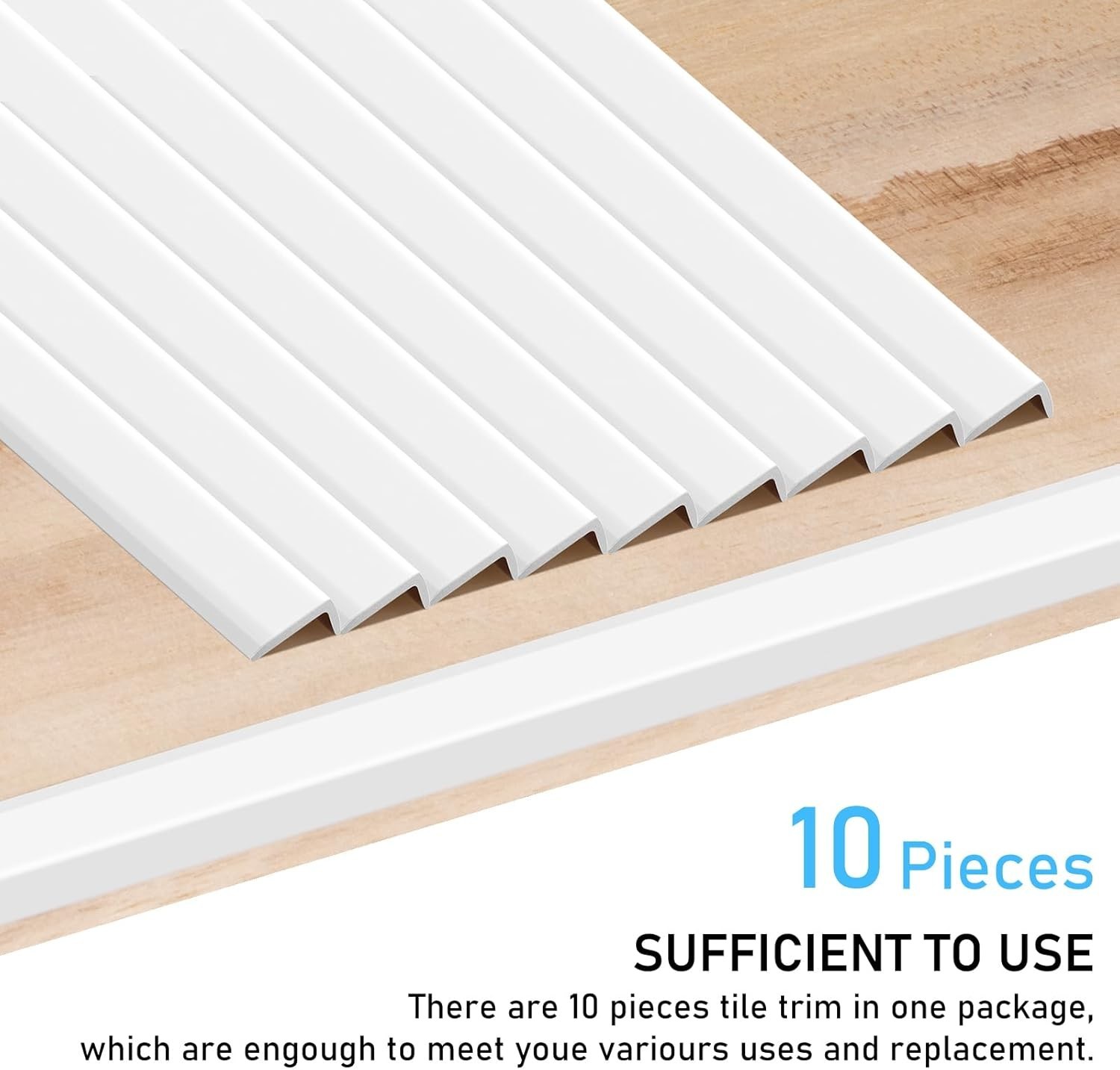 Peel and Stick Aluminum Tile Trim,10-Pack 12 Inch Decorative Brushed Metal Trim