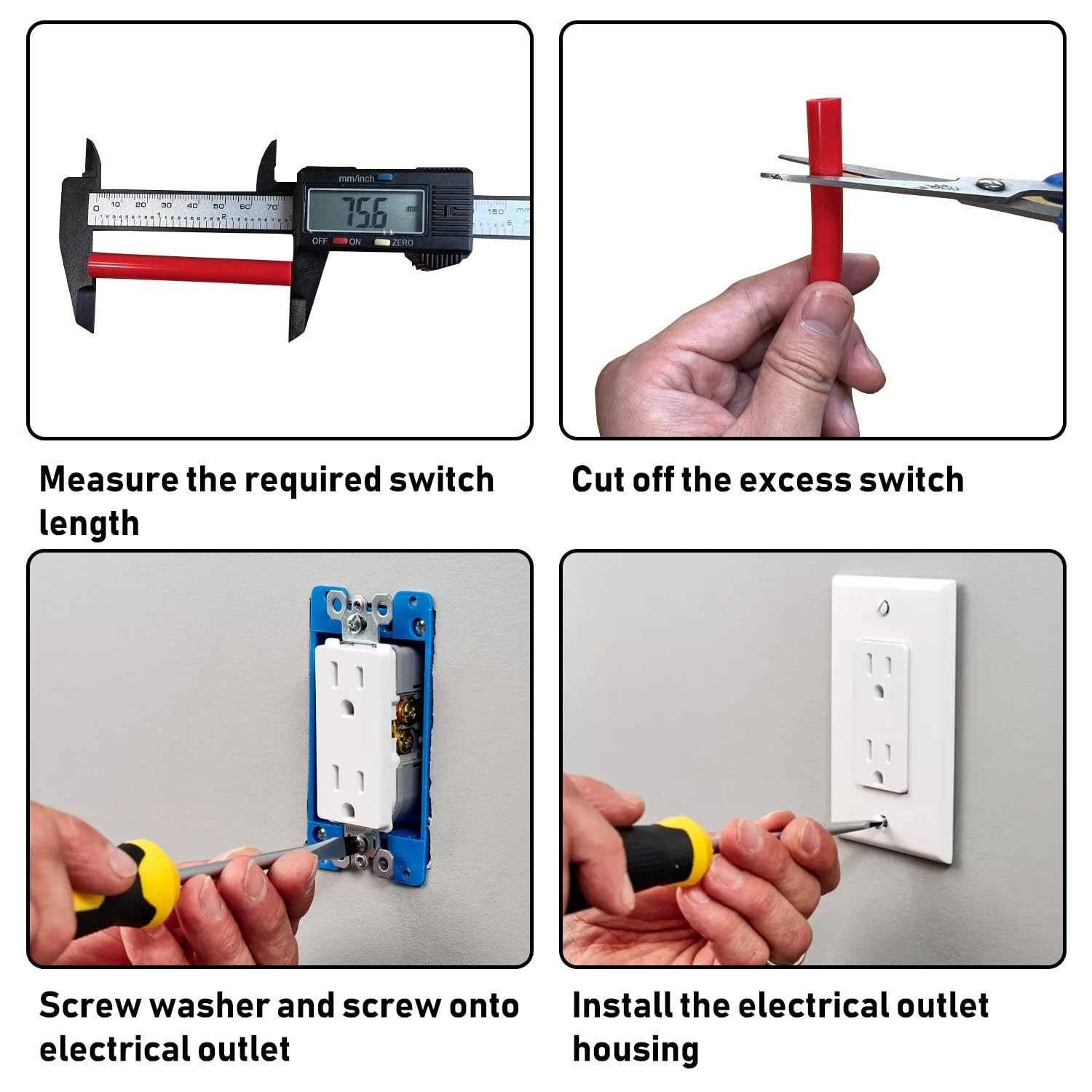 195 Pieces Electrical Outlet Extender Kit 105 One Size, red