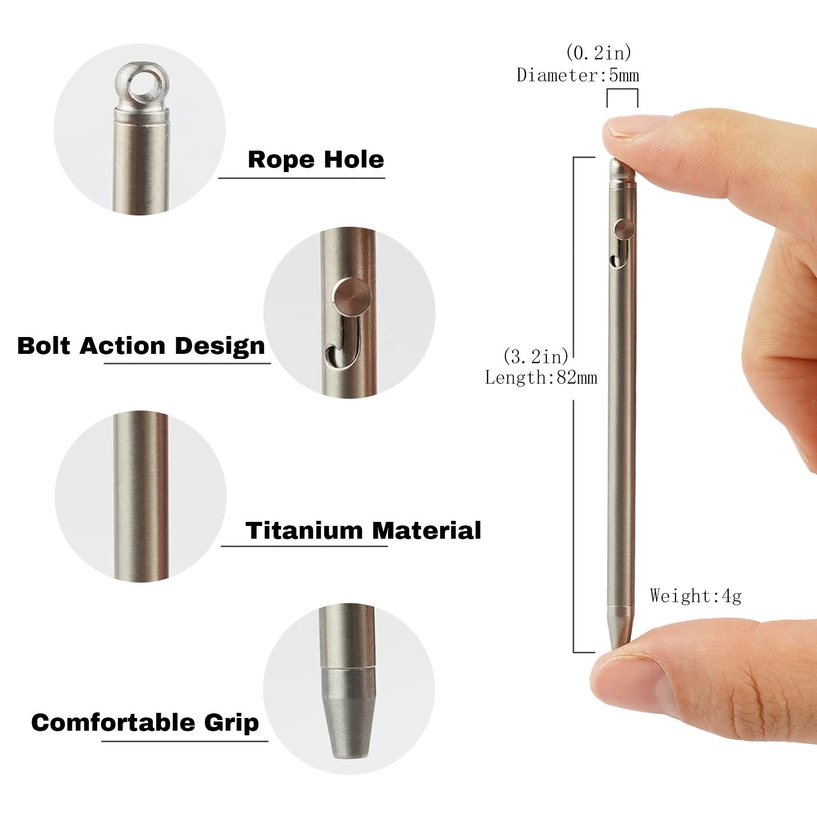 Mini Pen,Non-Toxic Titanium EDC Pen with Keychain, Compact and Stylish Small …