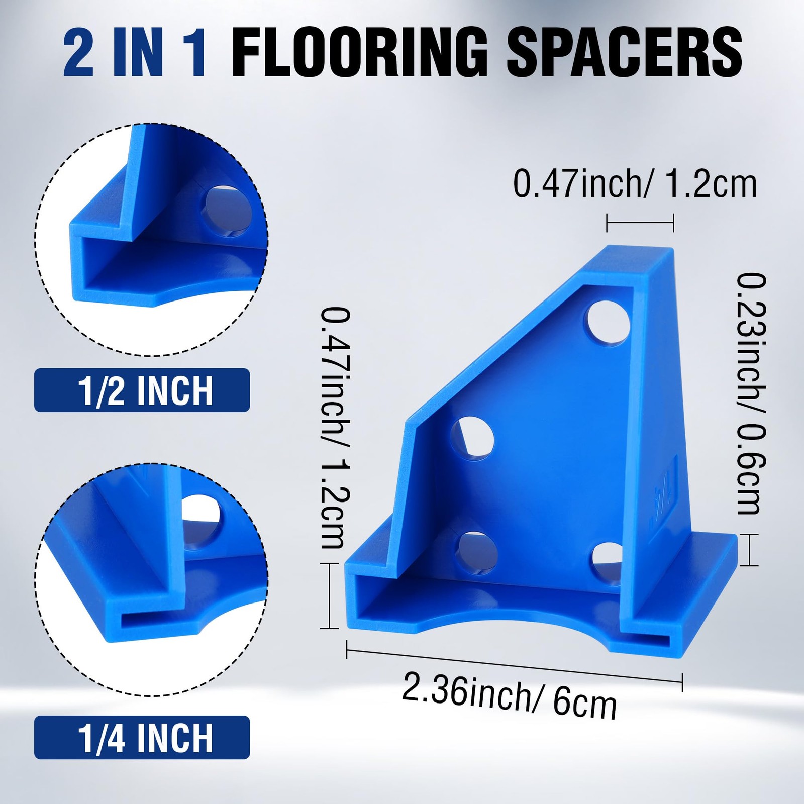Workpro 40-Pack Floor Spacers 2 In 1 Laminate Flooring Spacers 1/2 1/4 Gaps
