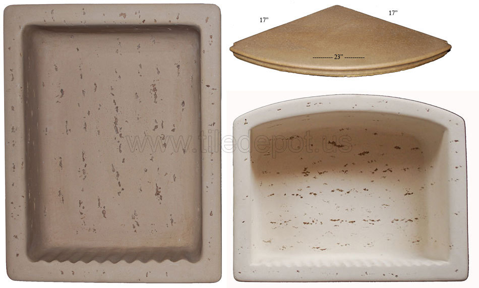 Cast Stone Rectangular Recess – Travertine look Noce or Ivory