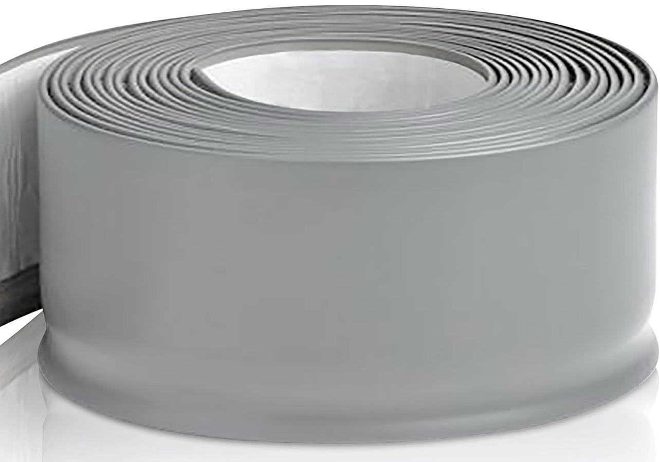 PRO Flex Gray Vinyl Wall Base 6inX80ft, Strong Peel and Stick Adhesive Baseboard