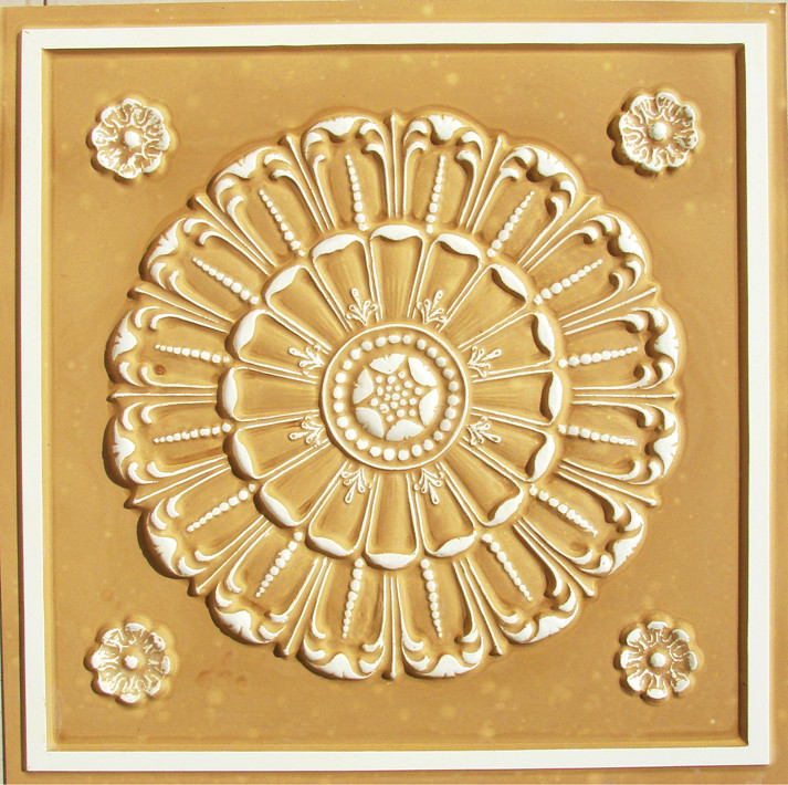 # 151 (Lot of 5) PVC Faux Tin Decorative Ceiling Tile Panels Glue-Up / Grid