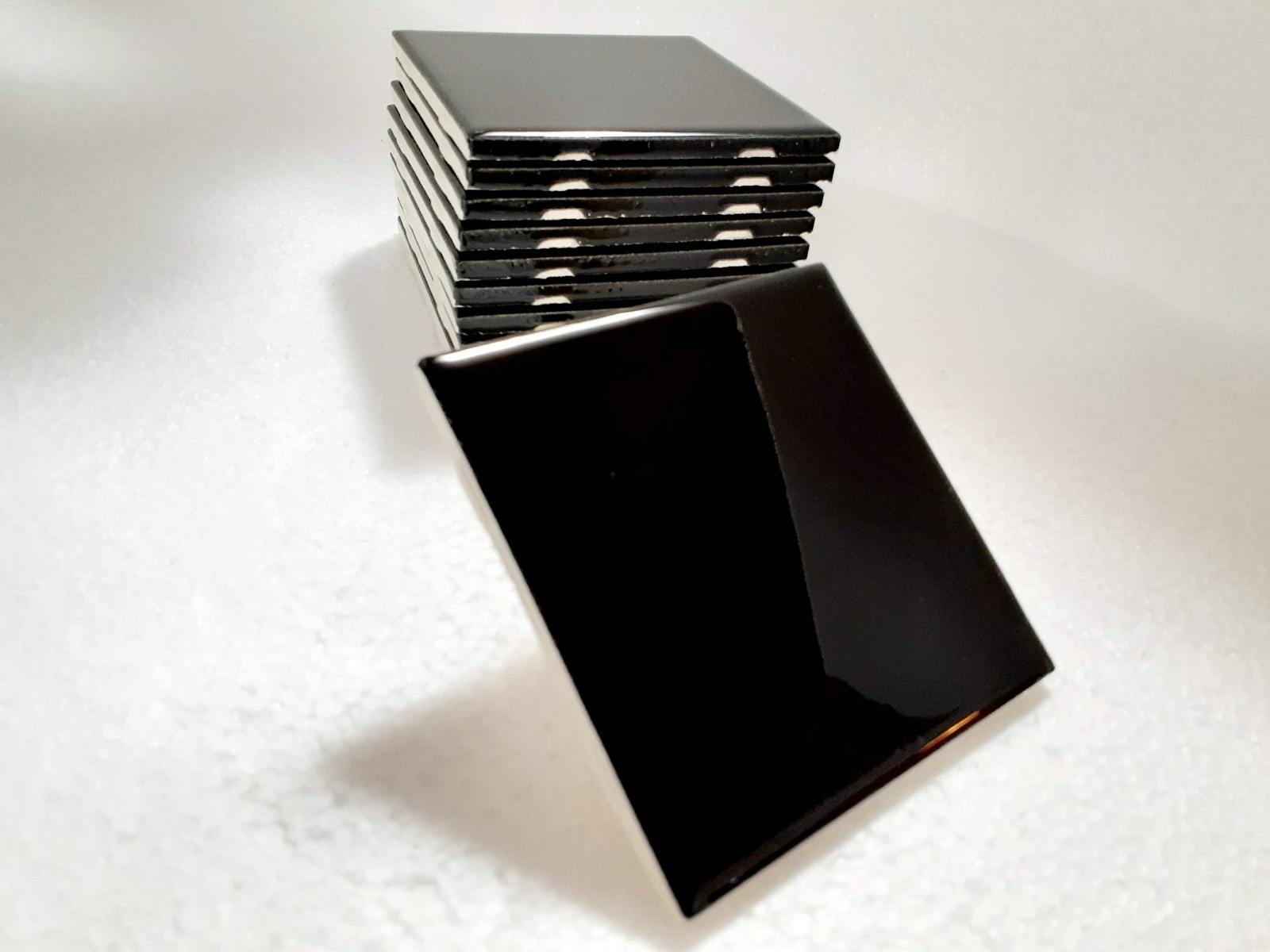 4″ Black Ceramic Tile – 10 Piece Set for Shower, Bathroom, Kitchen Backsplash