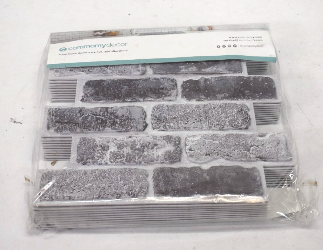Commomy Decor 10 Piece 3D Gray Peel & Stick Wall Tiles 11.8″ x 11.8″ set