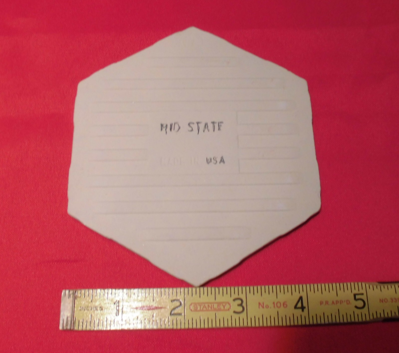 1 pc. Hexagon Ceramic Tile 4-5/16″ Crystalline, Antique White Color by Mid-State