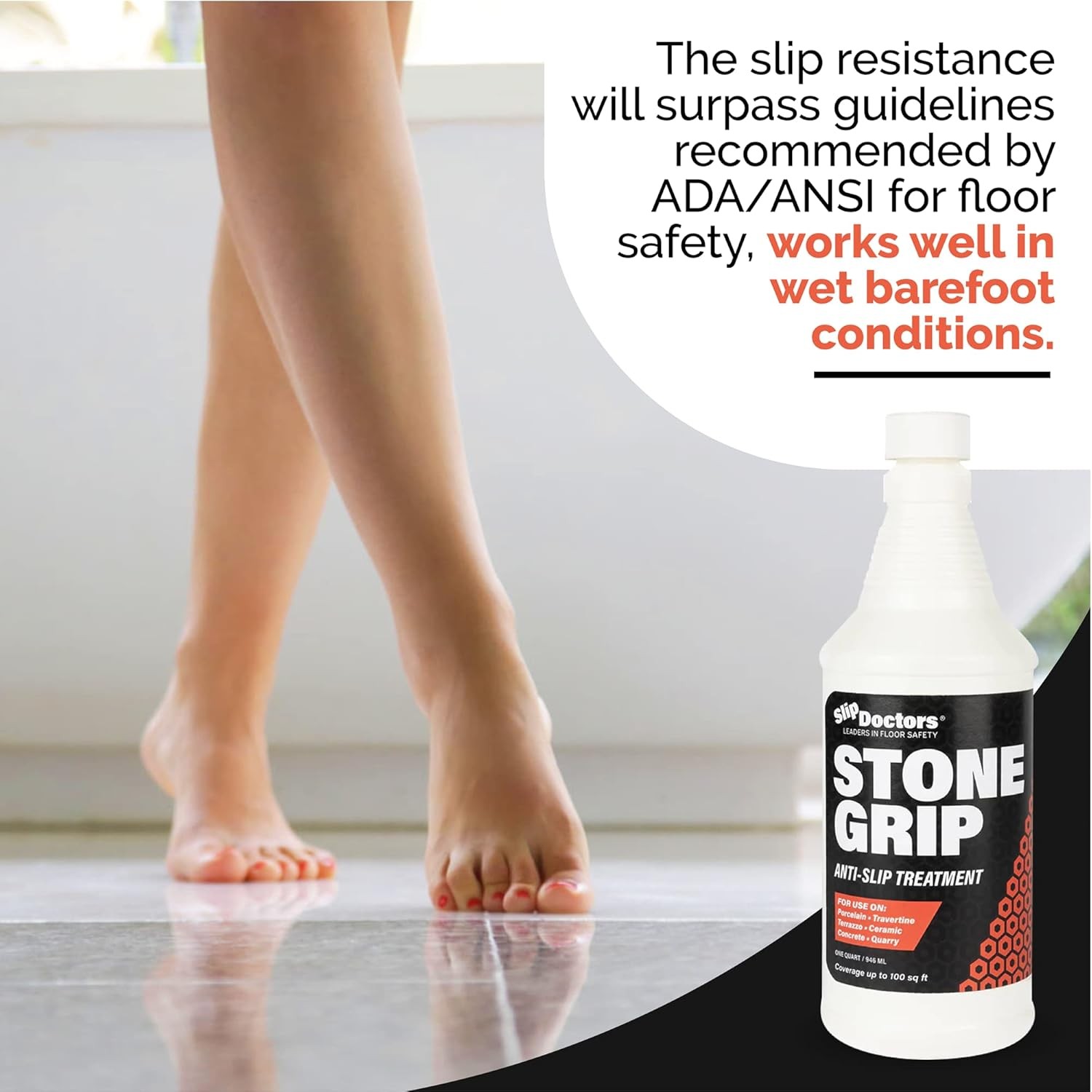 Stone Grip Industrial (Quart) Non-Slip Floor Treatment for Tile and to…