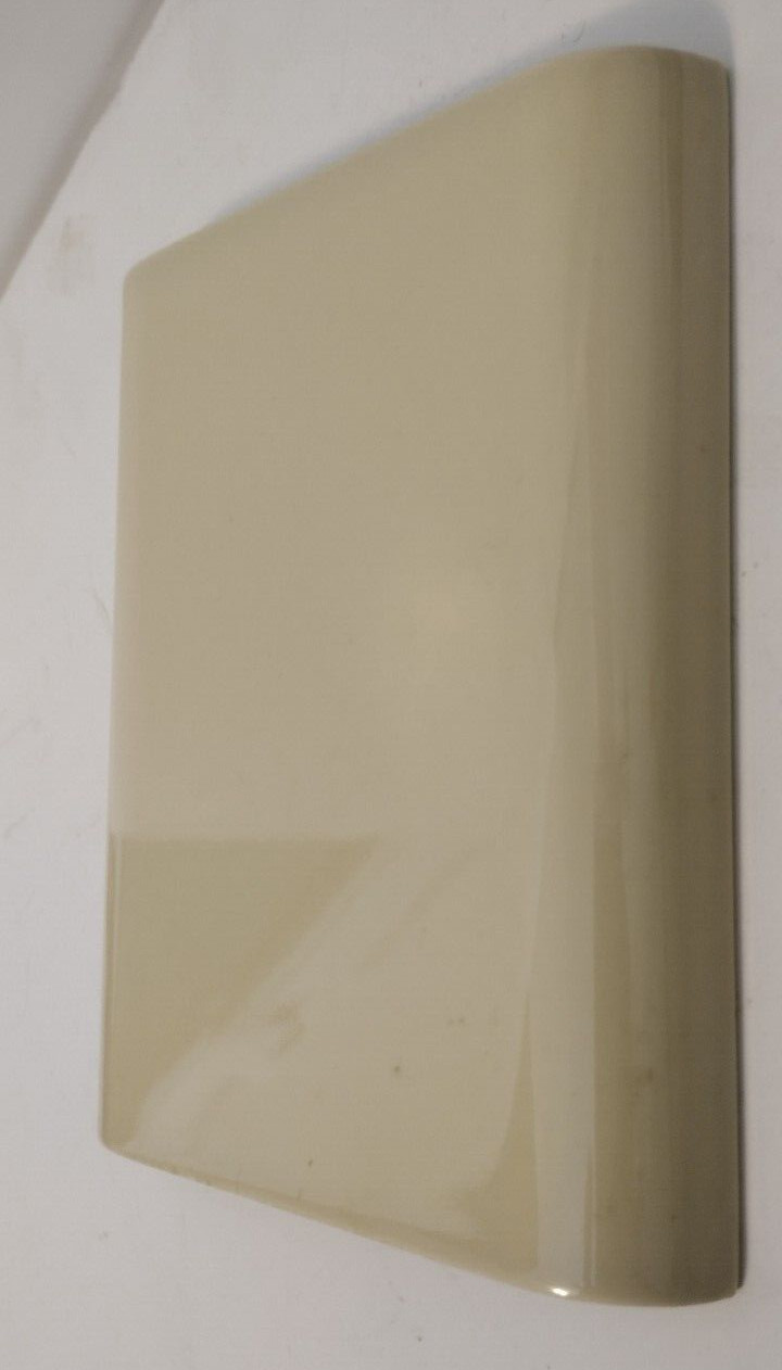 1 Wheeling Double Corner Ceramic Saddle Tile Cap U Shape Pale Yellow 6-1/8″ Vtg