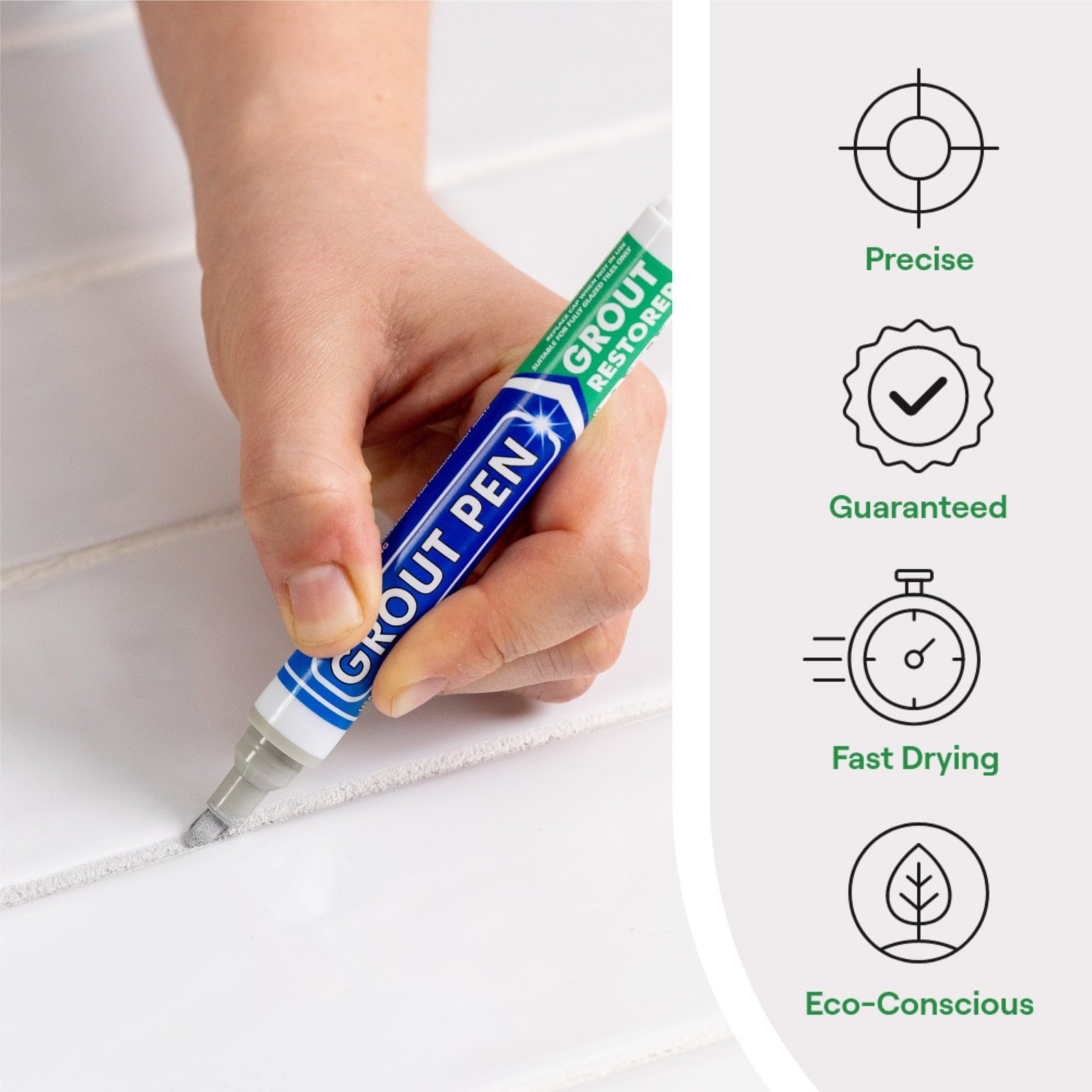 Grout Pen Light Grey Tile Paint Marker: Waterproof Narrow Tip,